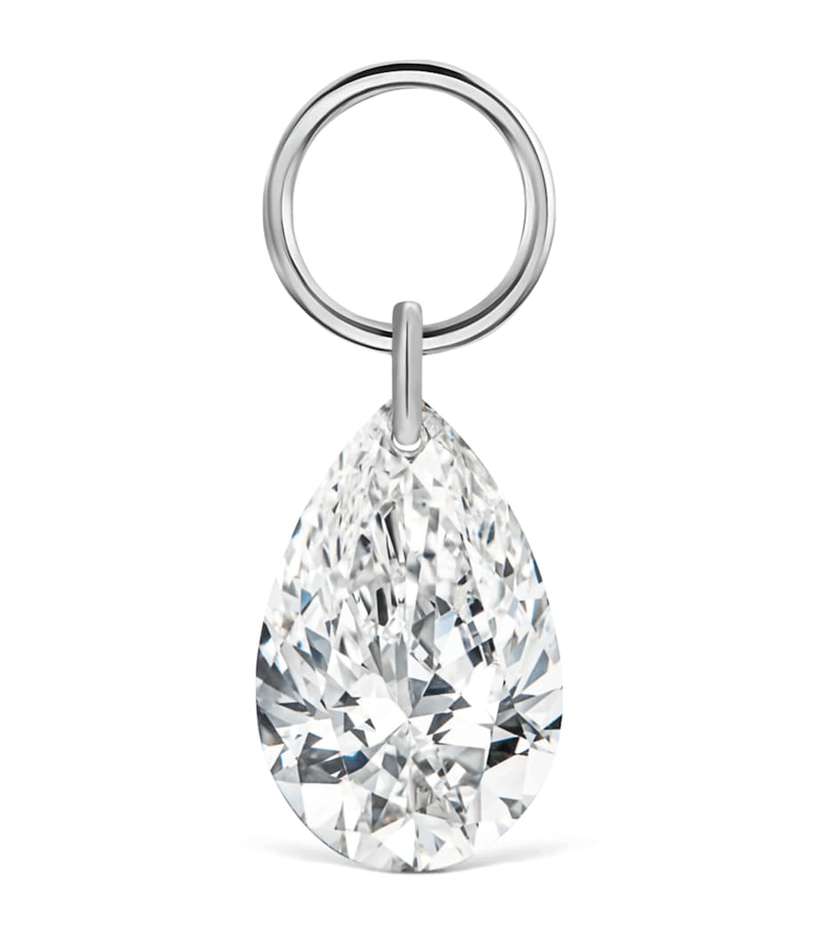 Pear Floating Diamond Charm (7mm) WHITE GOLD Image 1