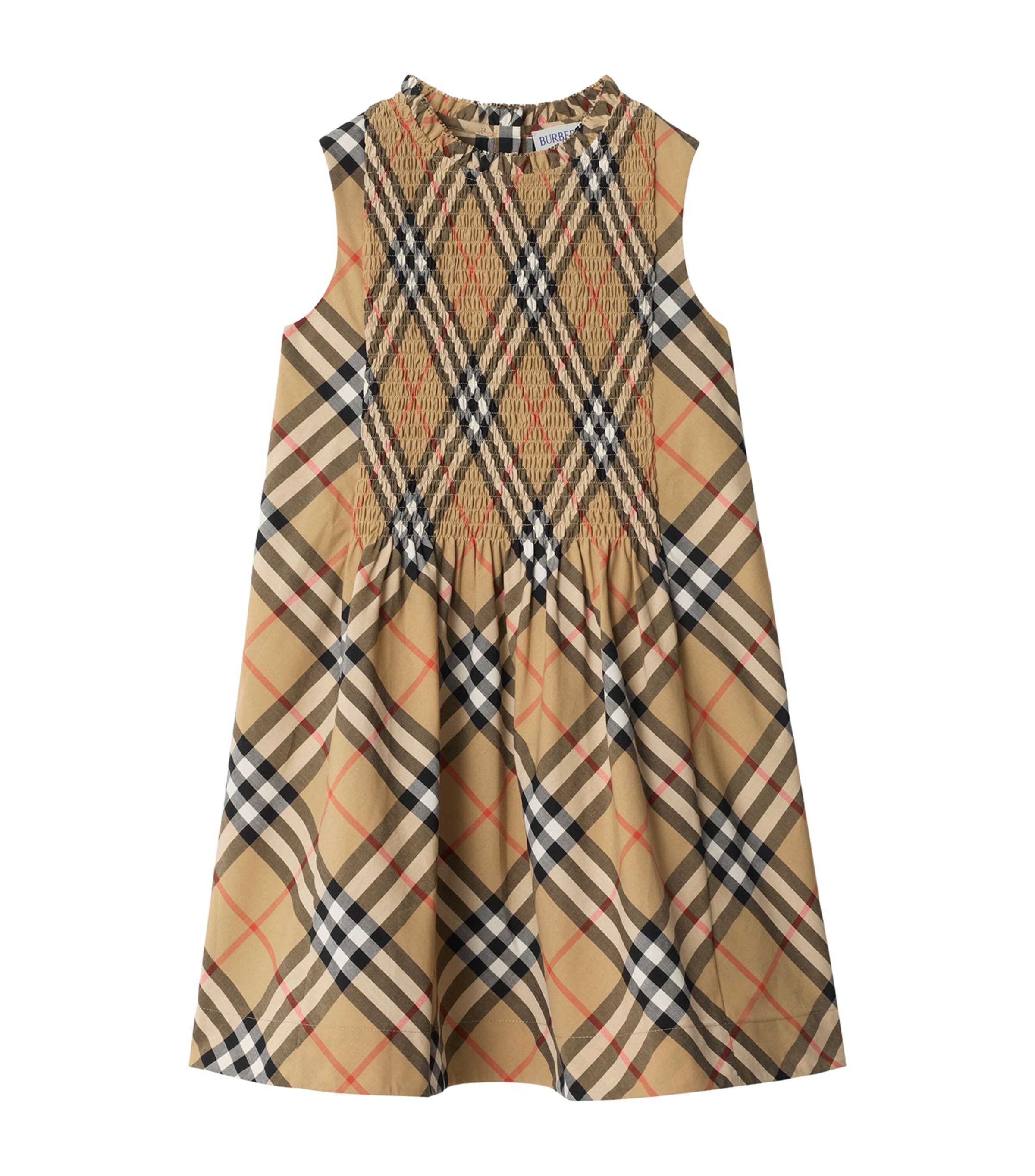 Cotton Check Dress (3-12 Years) SAND IP CHECK Image 1