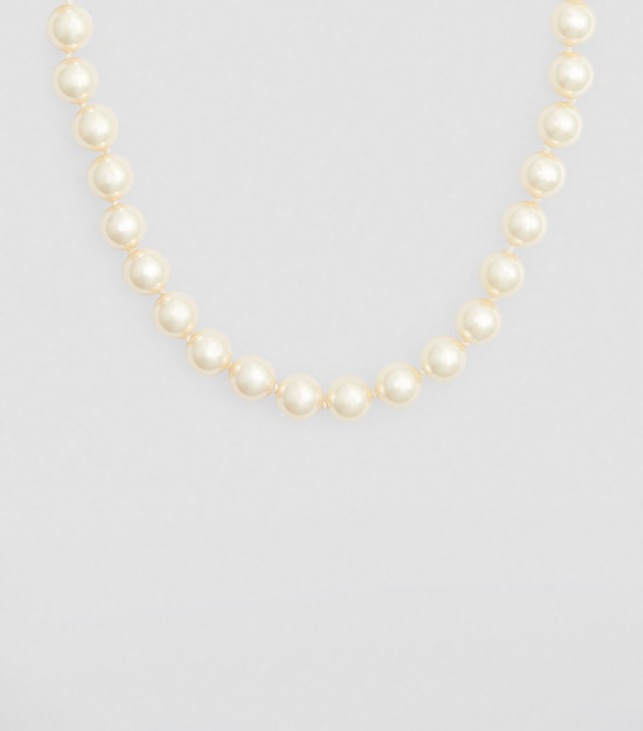 Faux Pearl Necklace P155- PLATNM/CRMPRL Image 2