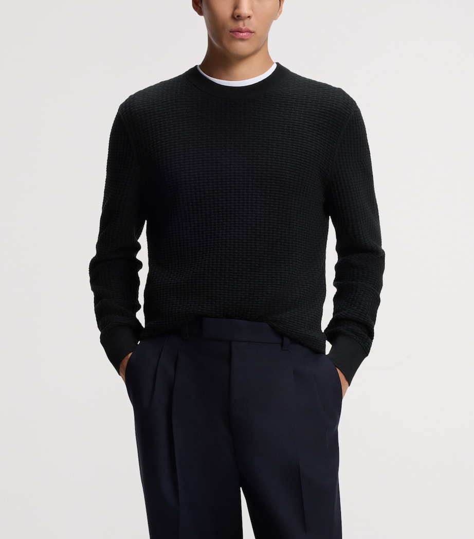 BOSS Mens Cotton Textured Sweater Image 2