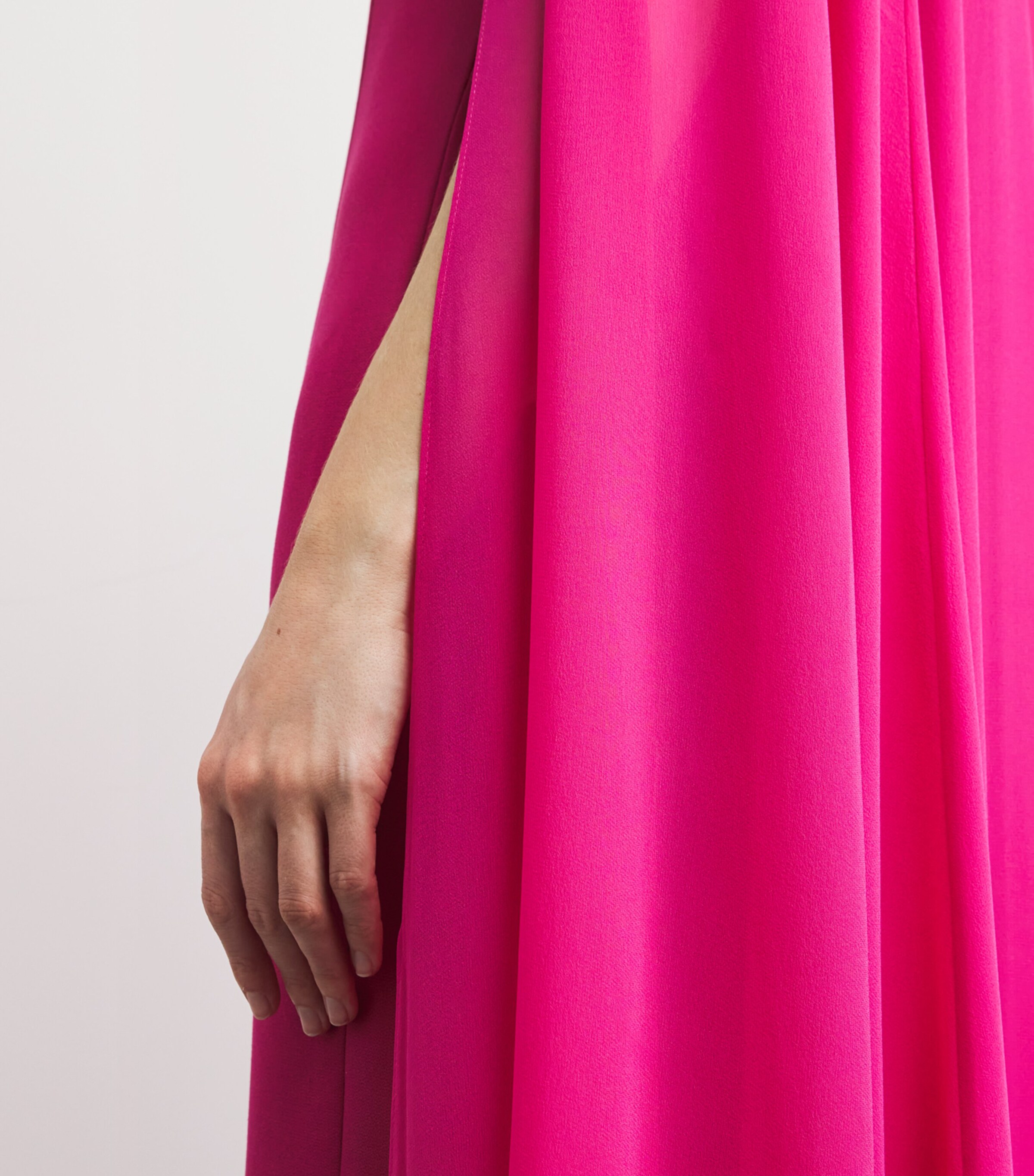 Roland Mouret Womens Rose Appliqué Cape-Detail Gown Pink Image 3