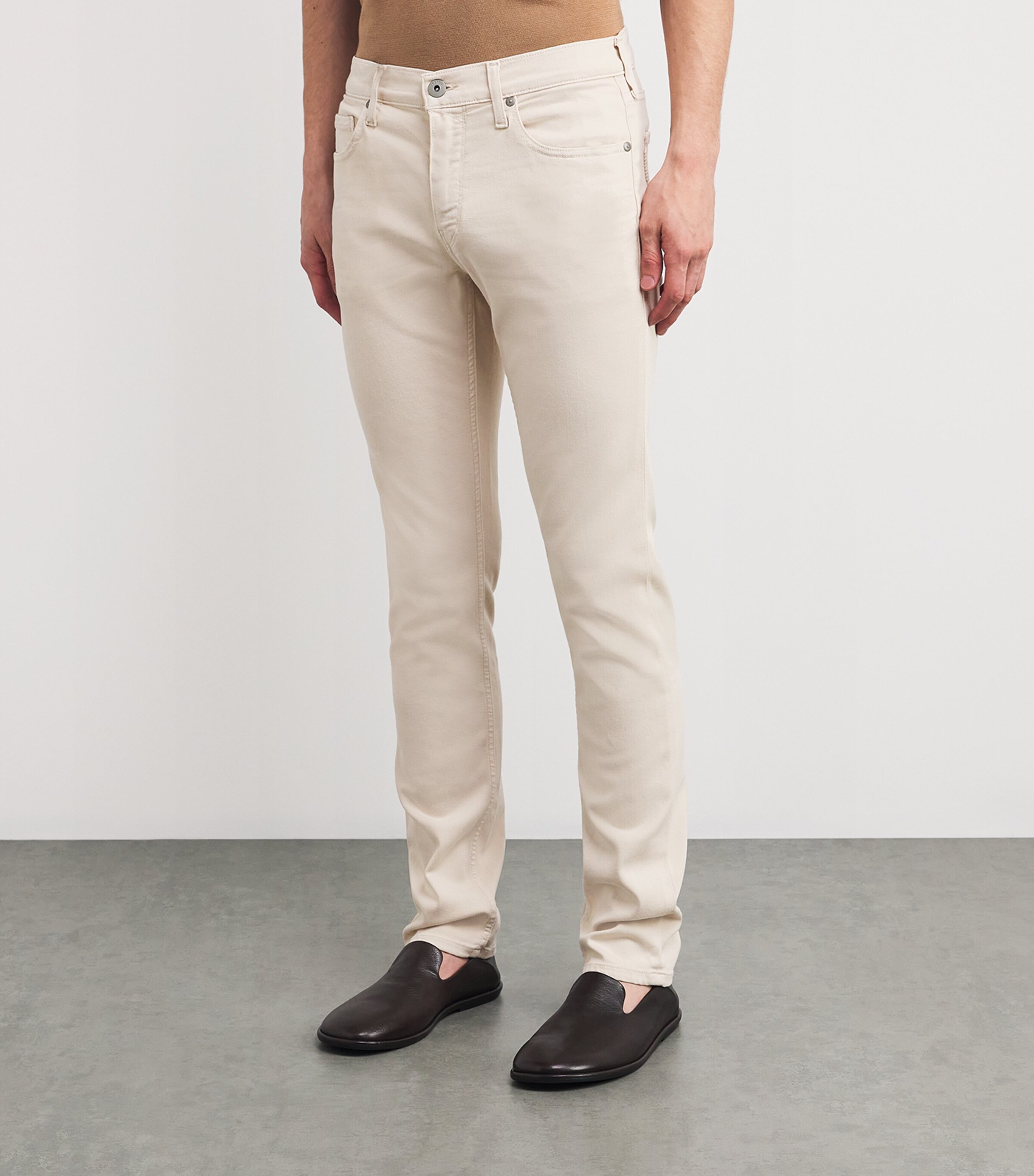 PAIGE Mens Lennox Slim Jeans Sea Shell Image 3