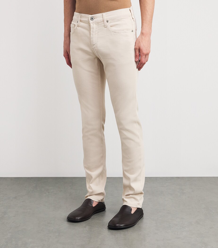 PAIGE Mens Lennox Slim Jeans Sea Shell Image 3