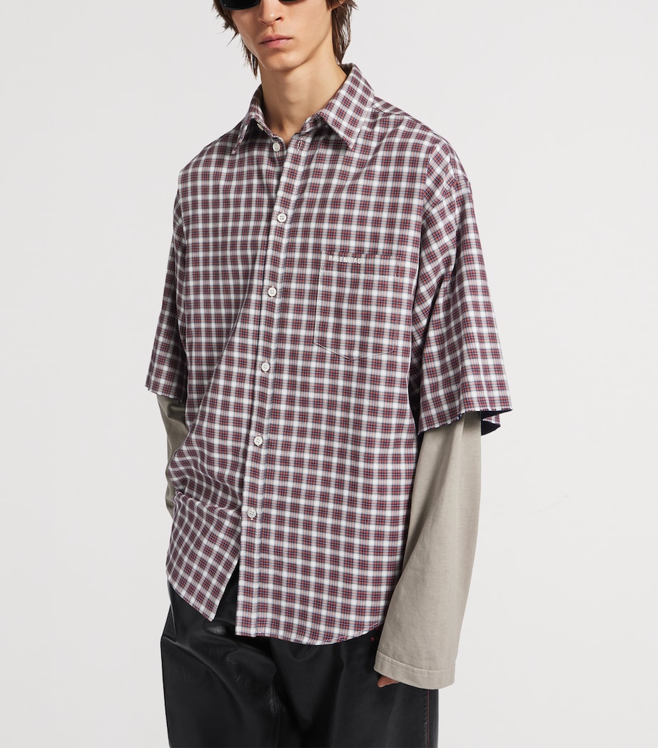 Balenciaga Mens Cotton Layered Wrong Sleeve Shirt Image 5
