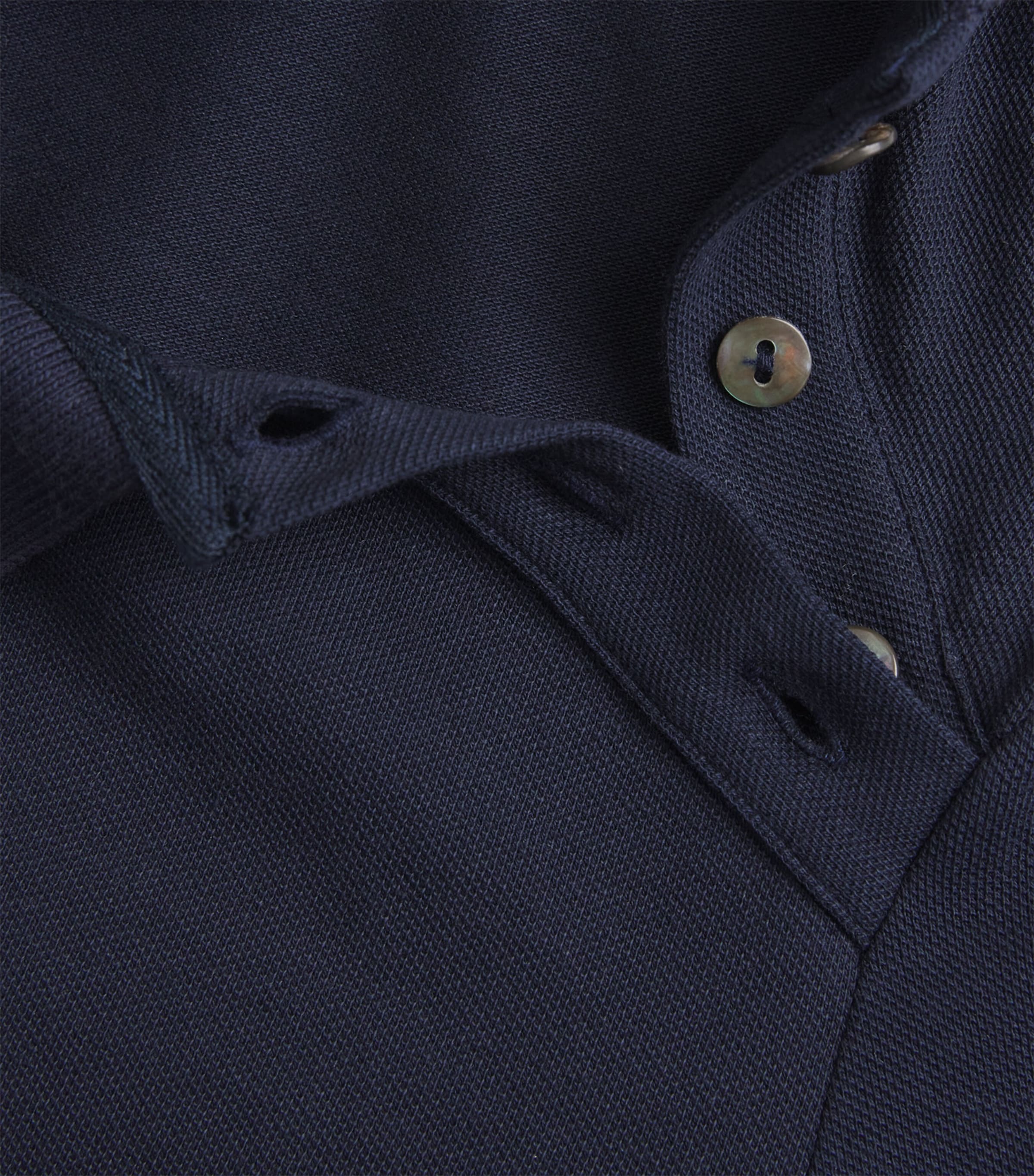 A.W.A.K.E. Mode Womens Cotton Asymmetric Double Polo Shirt Navy / Grey Image 5