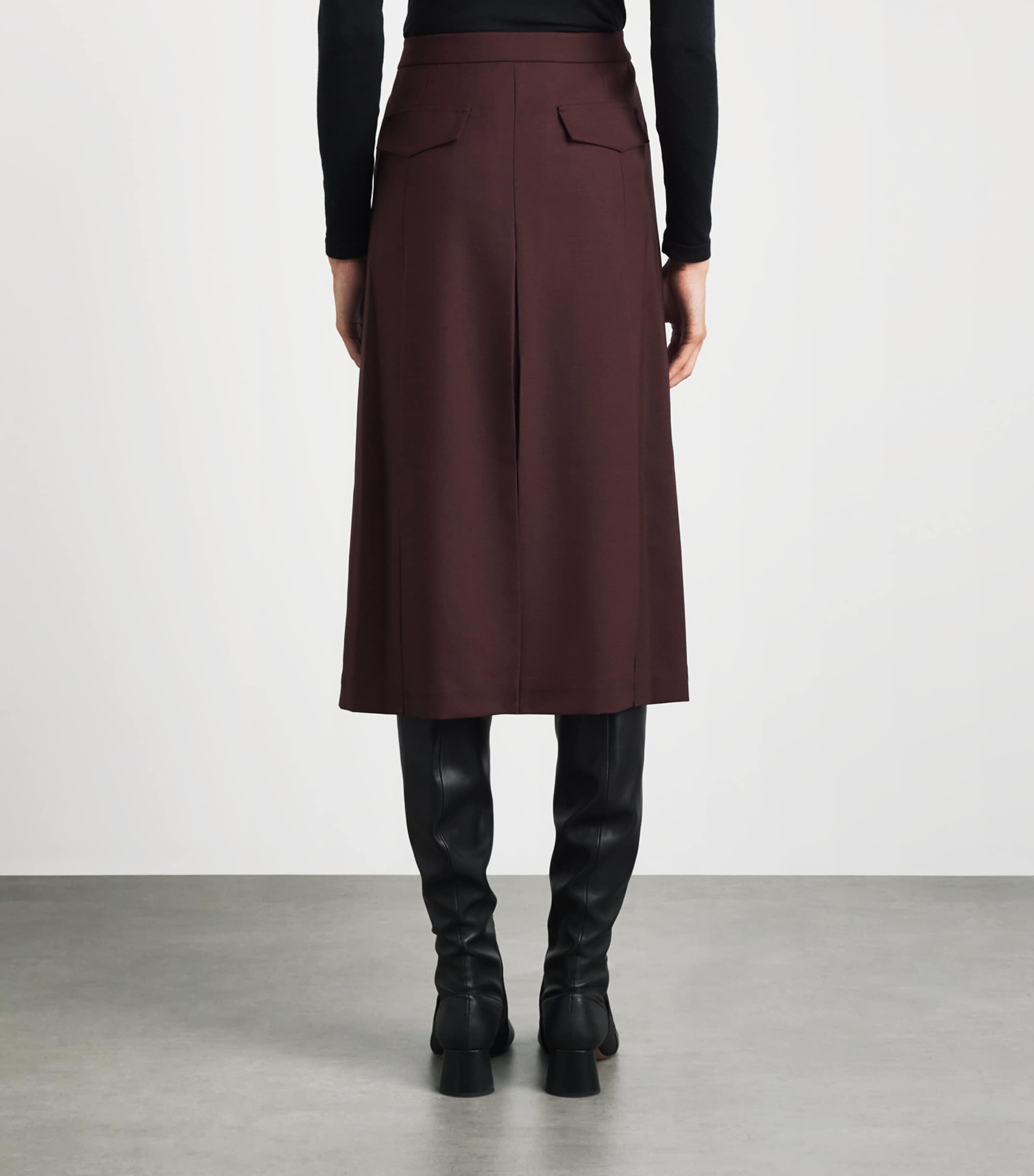 Lafayette 148 Womens Stretch-Wool Midi Skirt Beet Melange Image 5