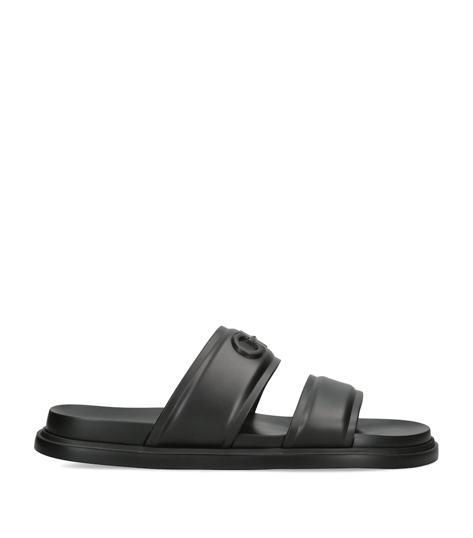Salvatore Ferragamo Leather Gancini Sandals Black Image 1