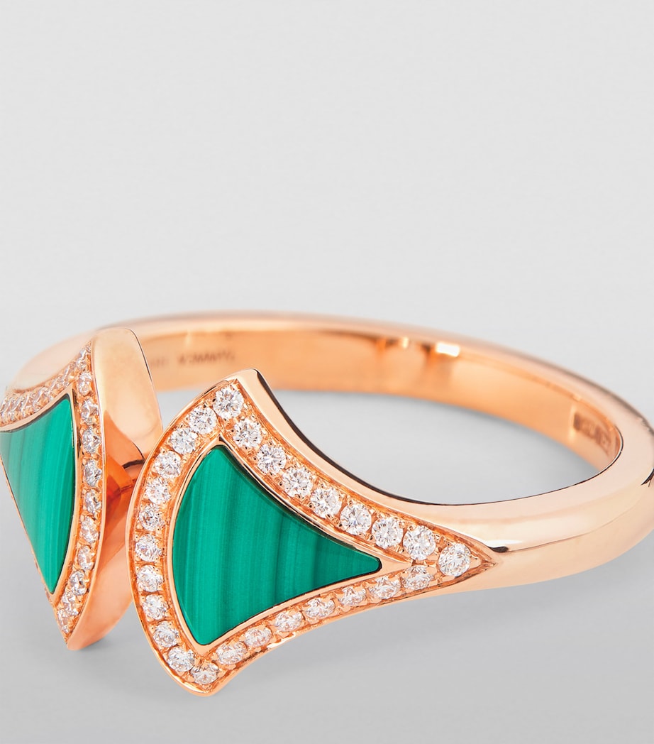 Rose Gold, Diamond and Malachite Divas' Dream Ring PINK GOLD Image 4
