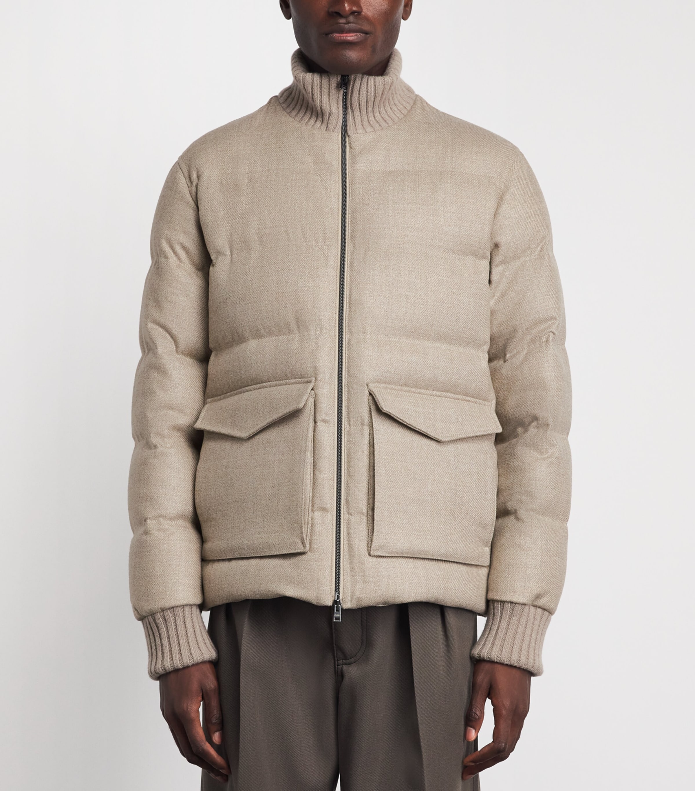 Herno Mens Virgin Wool-Silk Down Jacket Chantilly Image 4
