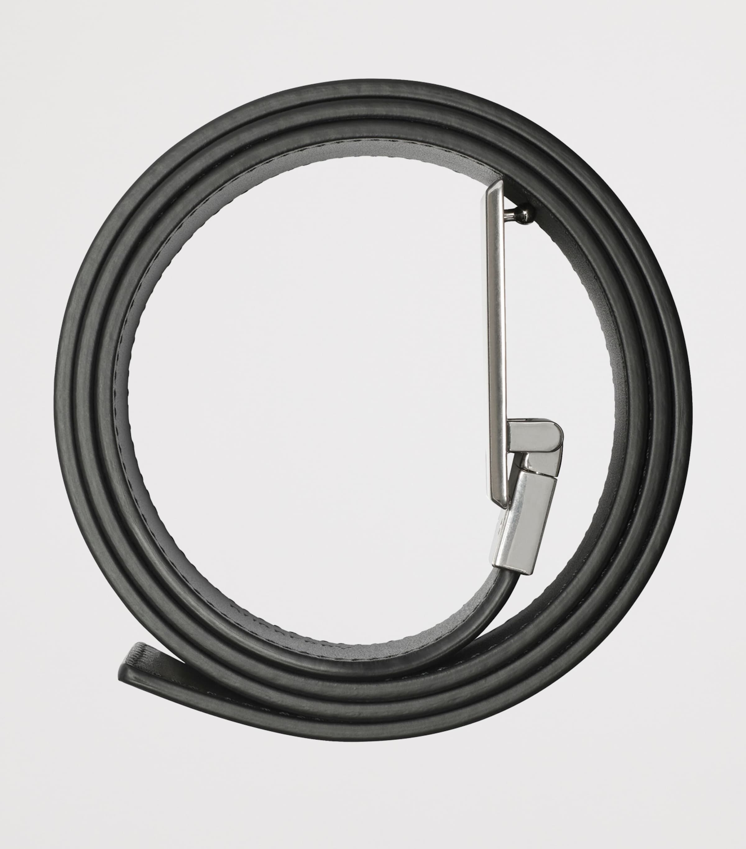 Leather Check Reversible Belt SAND/SLATE Image 3