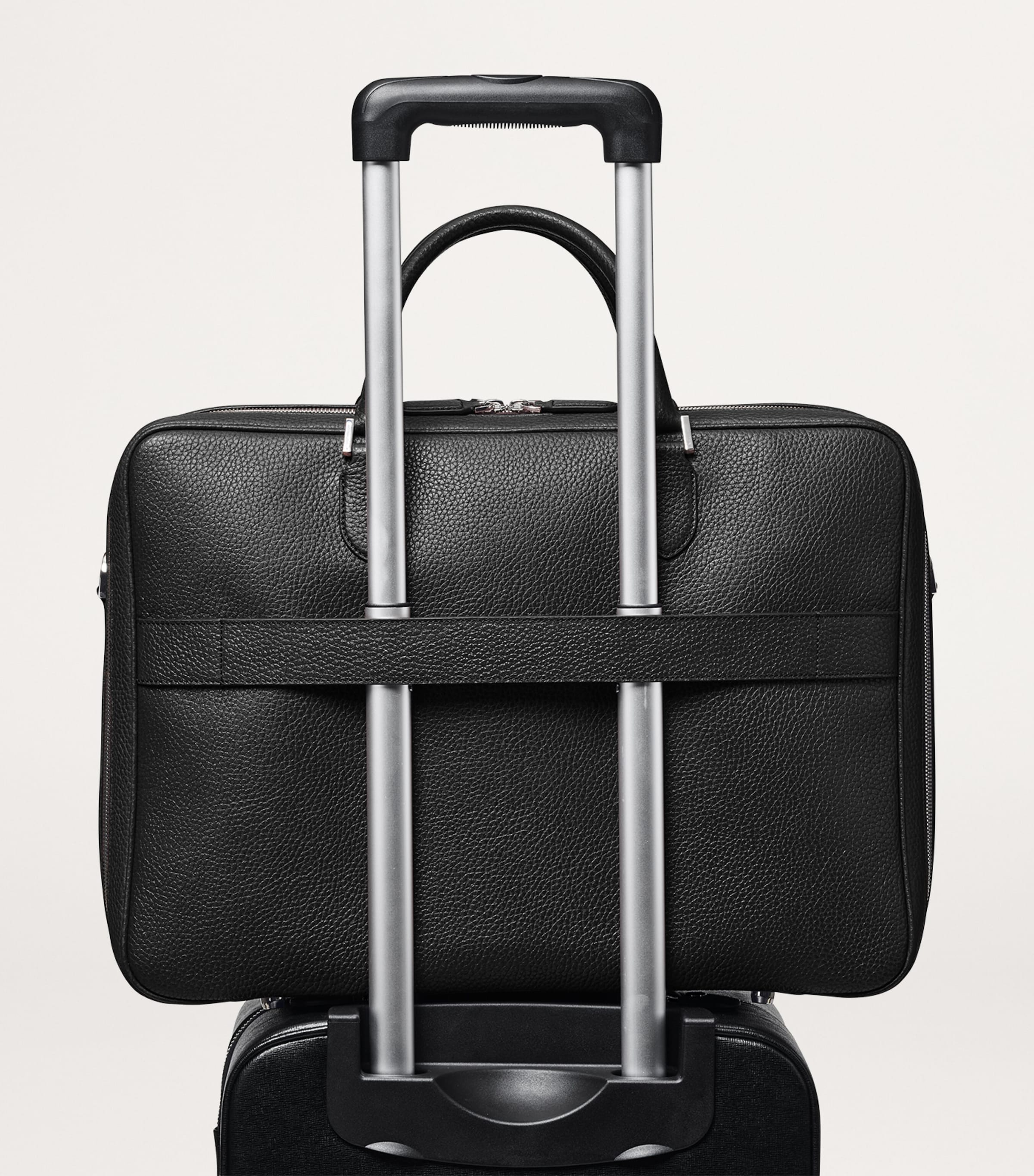 Leather 48 Hour Mount Street Travel Bag BLACK Image 12