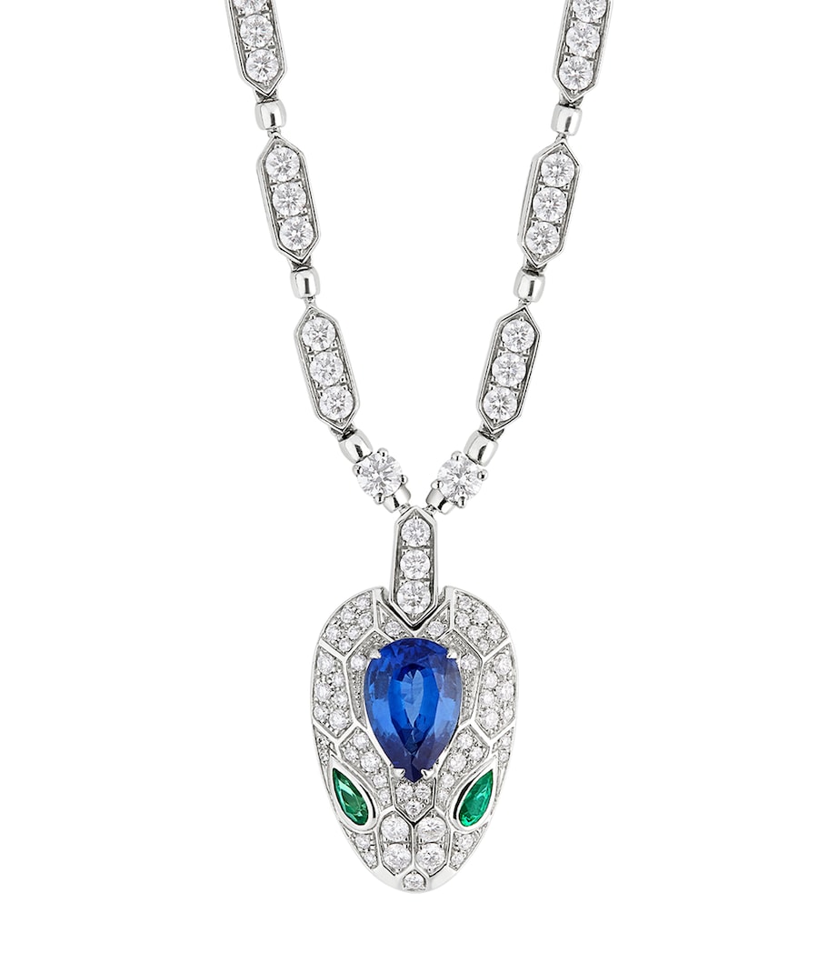 White Gold, Diamond, Emerald and Sapphire Serpenti Seduttori Necklace WHITE GOLD Image 1