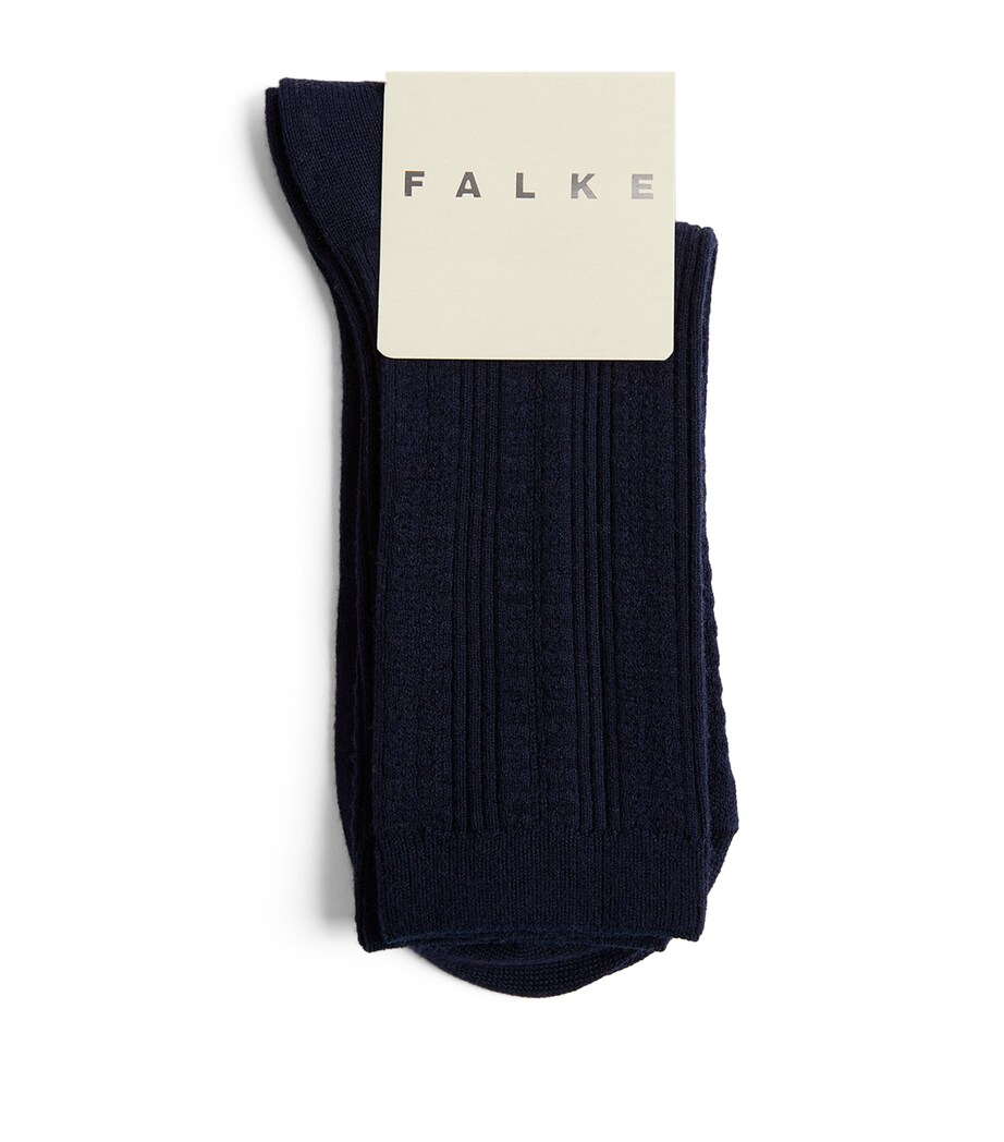 Falke Womens Knit Caress Socks Space Blue Image 1