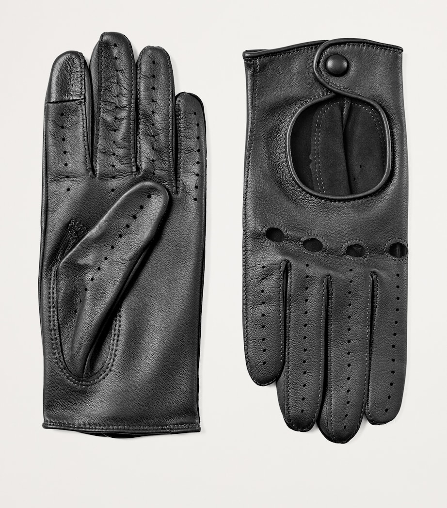Women's Nappa Leather Driving Gloves (Medium) BLACK Image 2