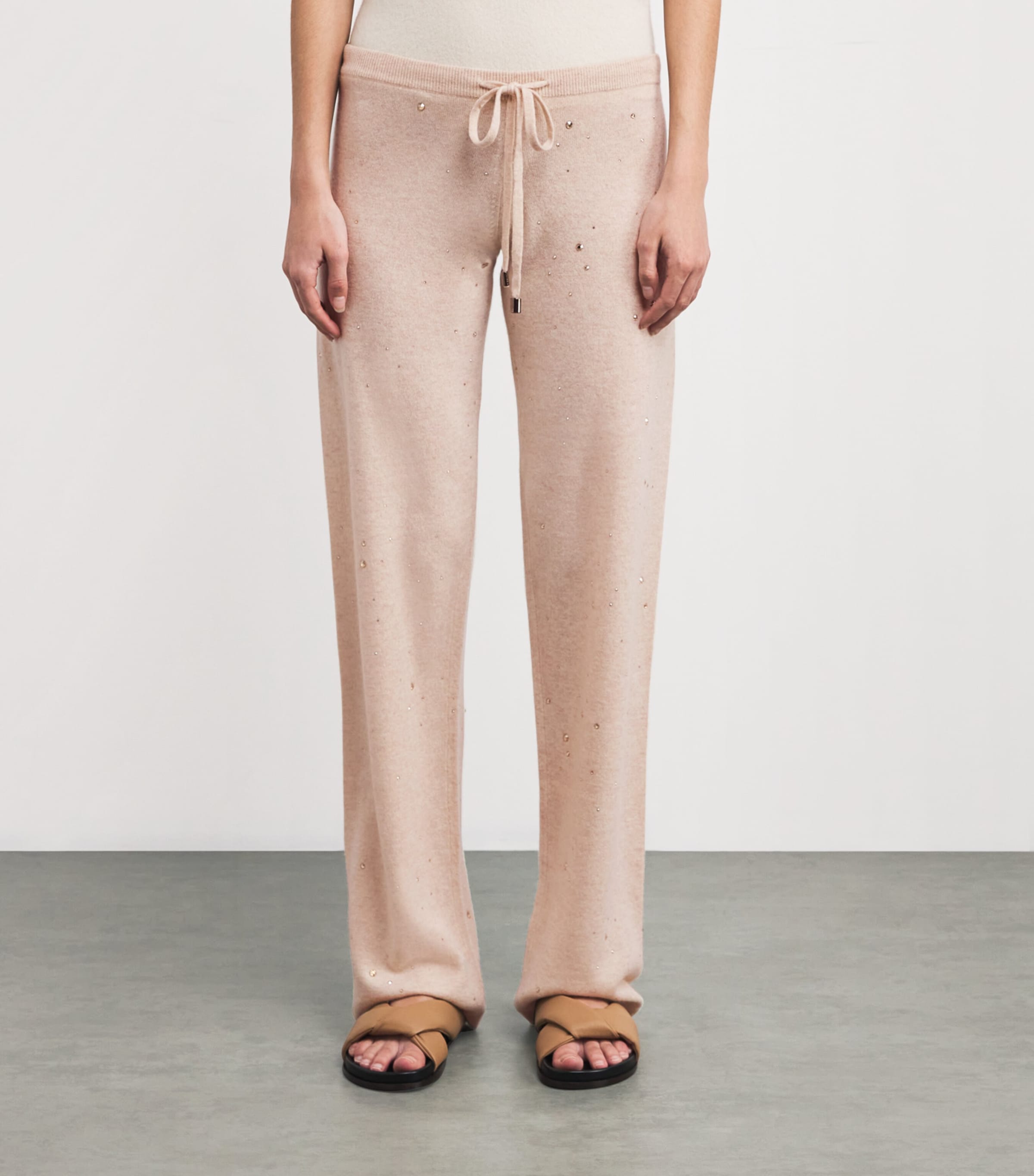 Cashmere Crystal-Embellished Sweatpants 001 GSHA BISCUI Image 3