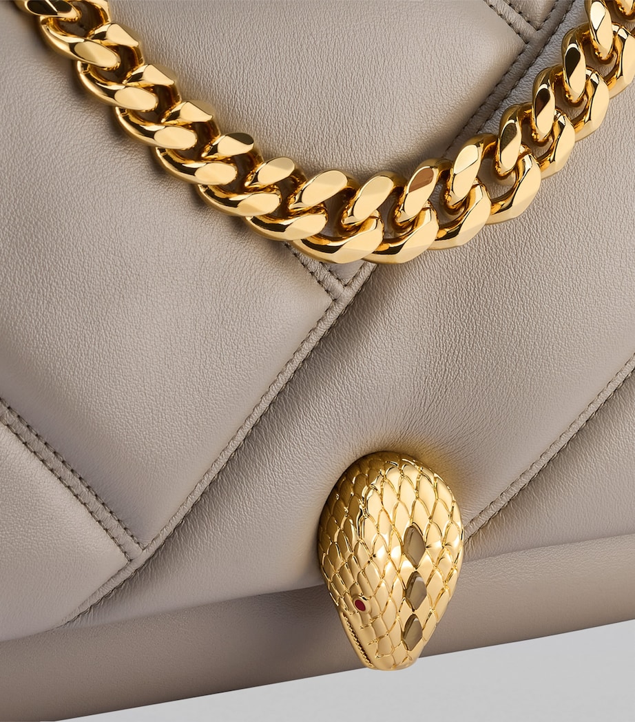 Bvlgari Mini Serpenti Cabochon Cross-Body Bag Grey Dark Image 8