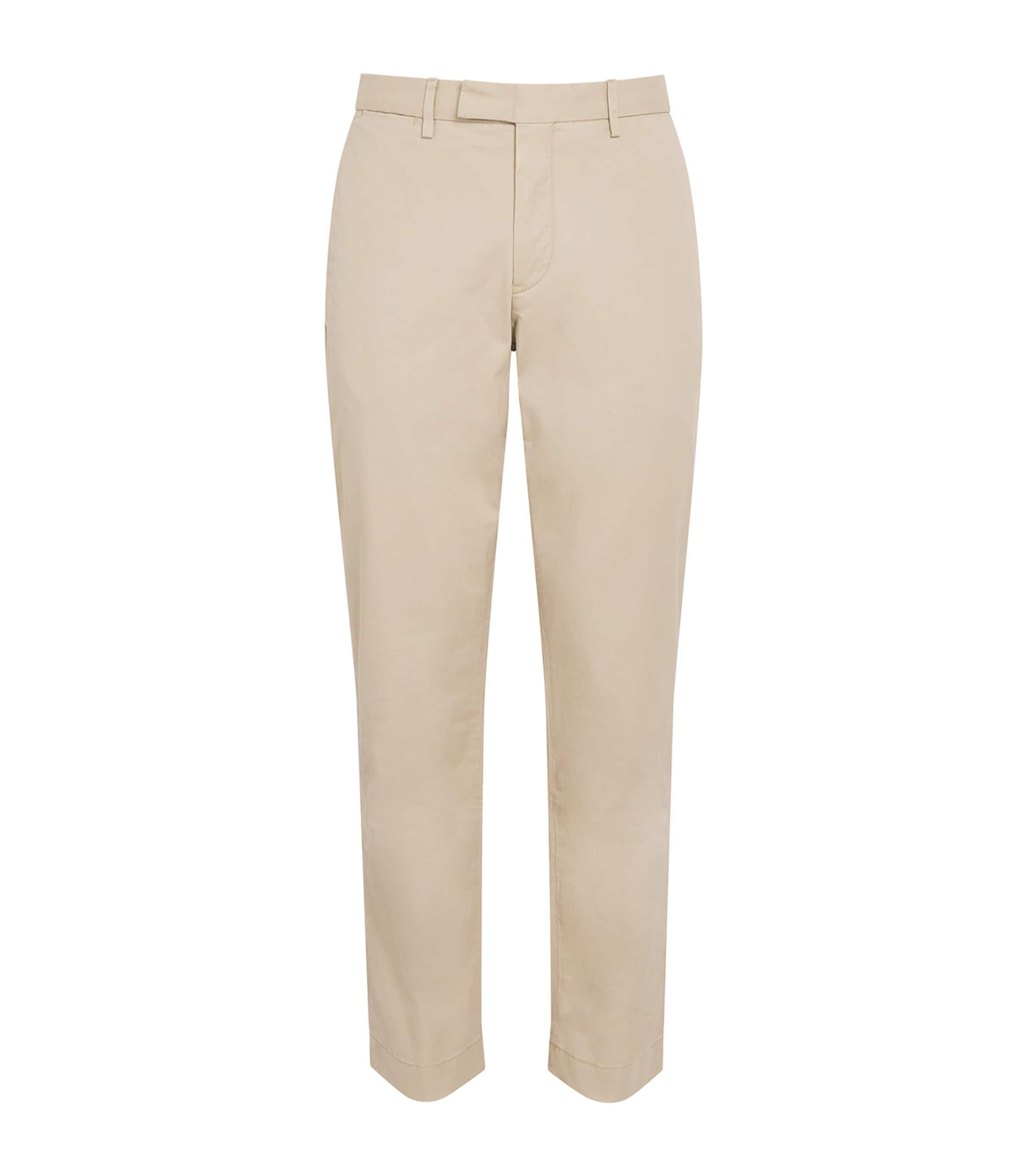 Polo Ralph Lauren Mens Stretch-Cotton Straight Chinos Beige/khaki Image 1