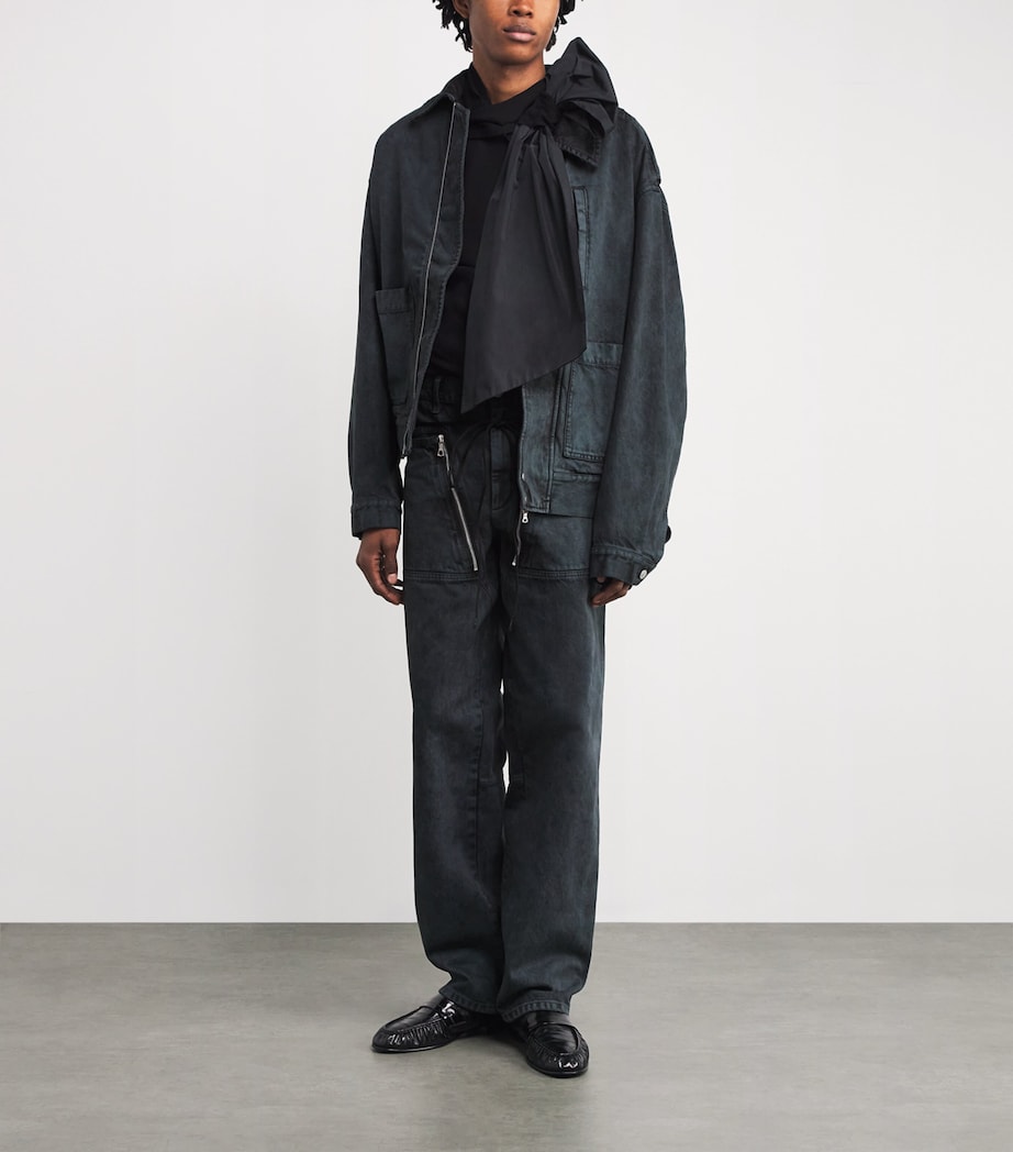Denim Overdyed Workwear Jacket PETROL 508 Image 6