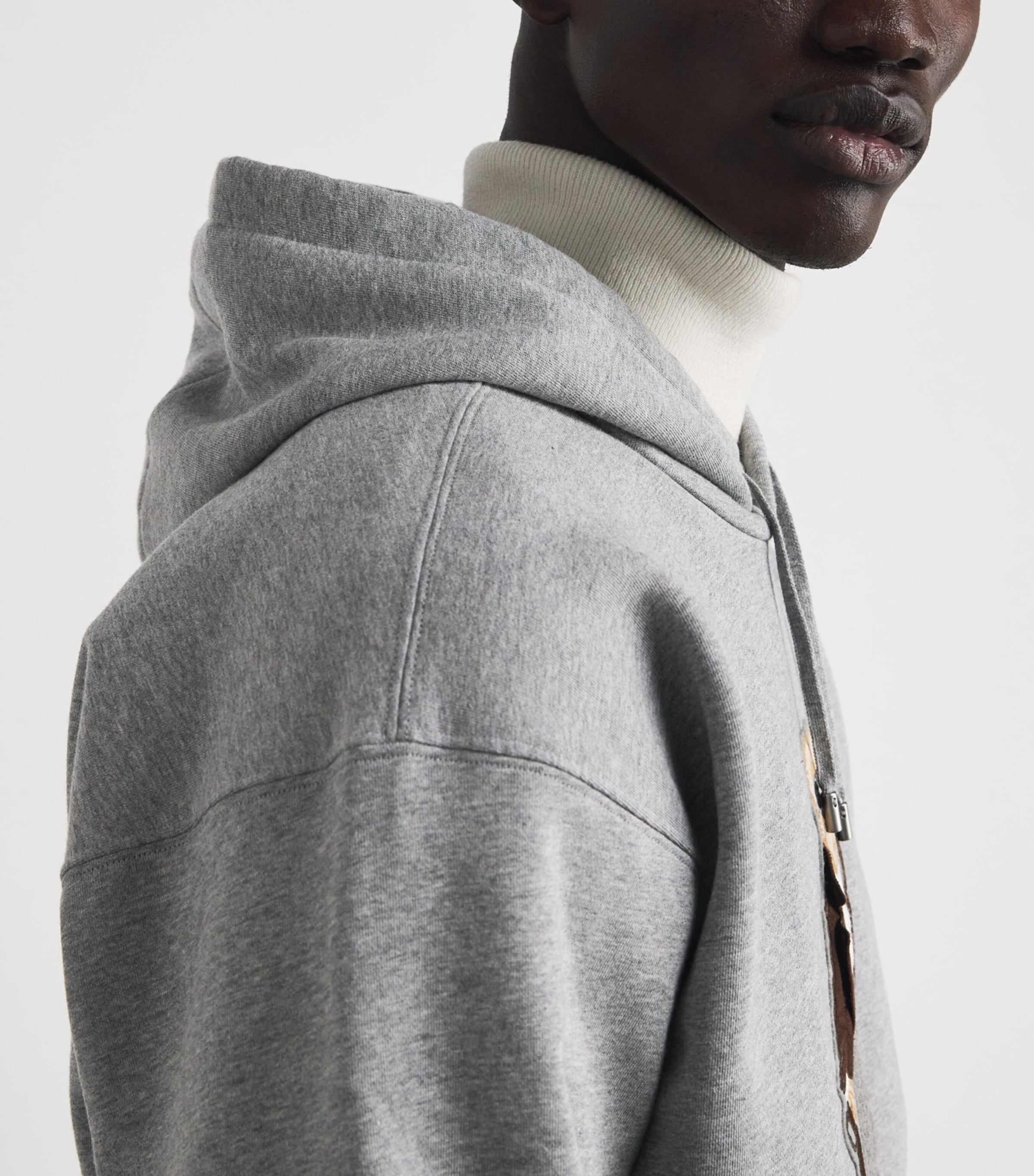 Cotton-Cashmere Polo Bear Hoodie GREY Image 6