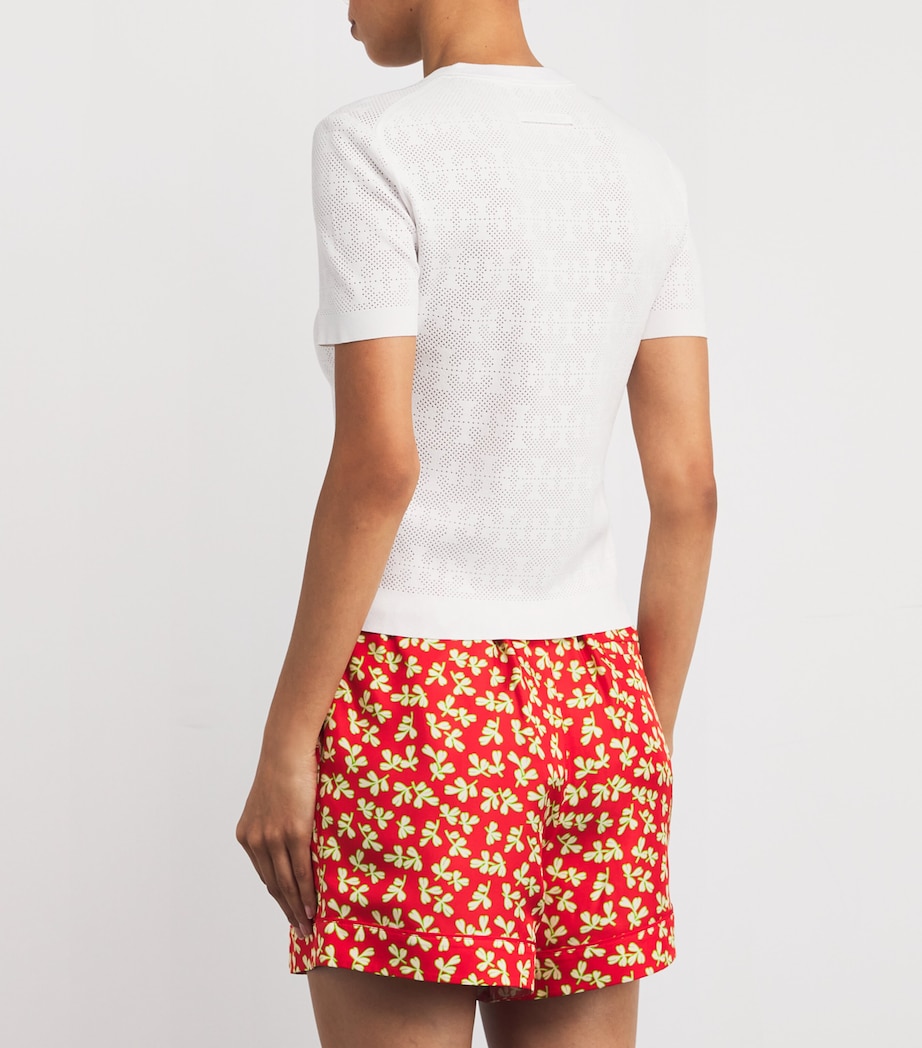 Monogram Pointelle Top 100 WHITE Image 4