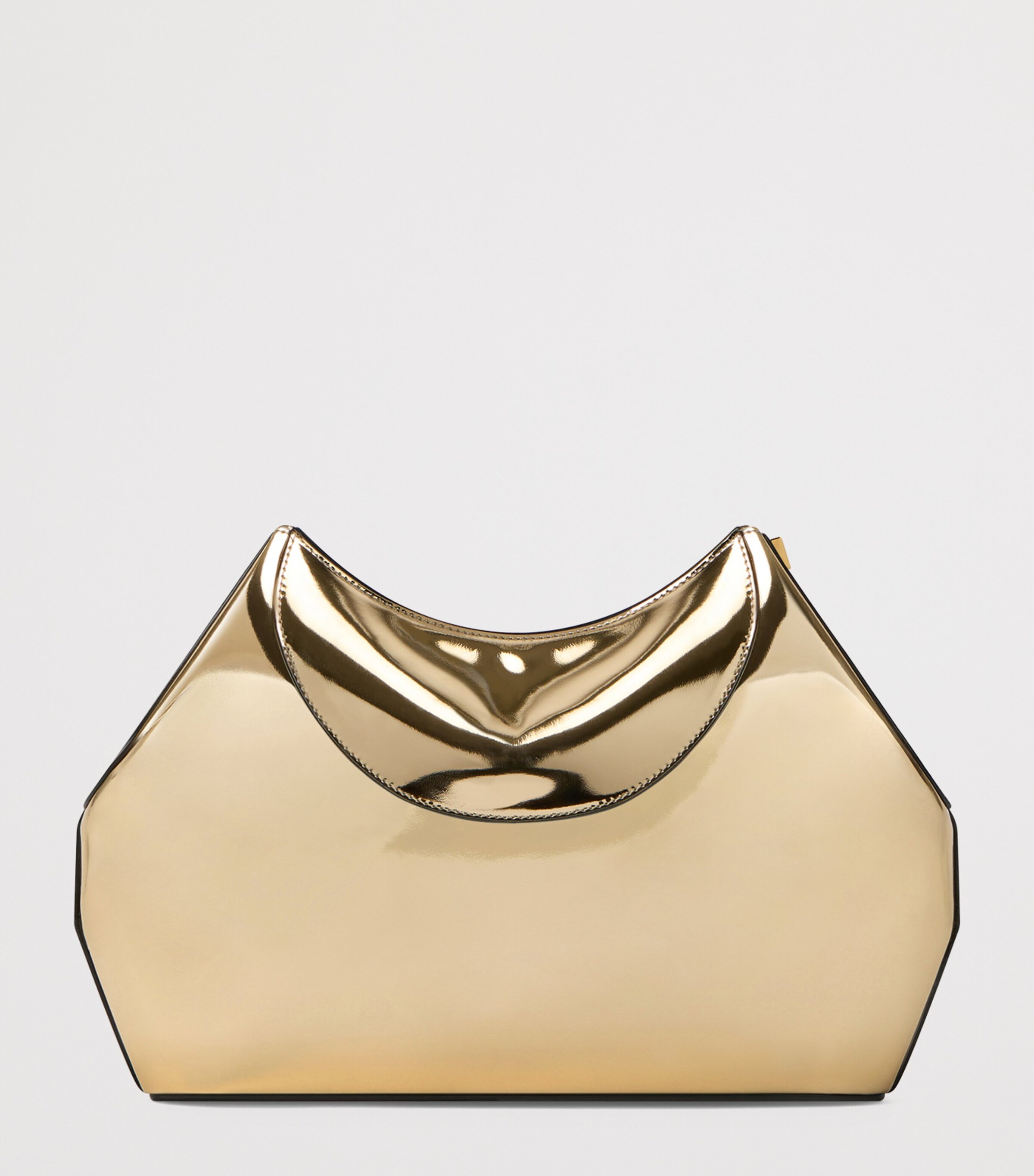 Leather Facet Clutch Bag GOLDEN Image 3