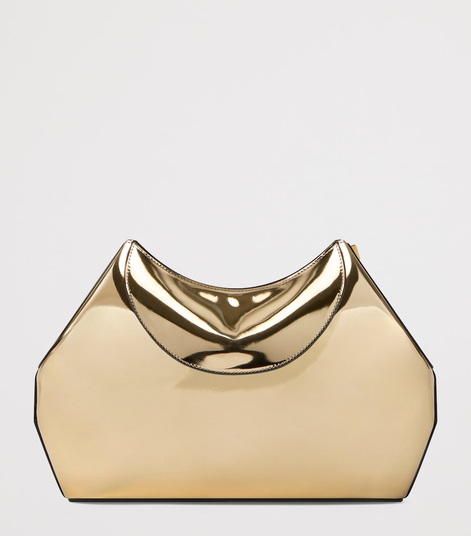 Leather Facet Clutch Bag GOLDEN Image 3