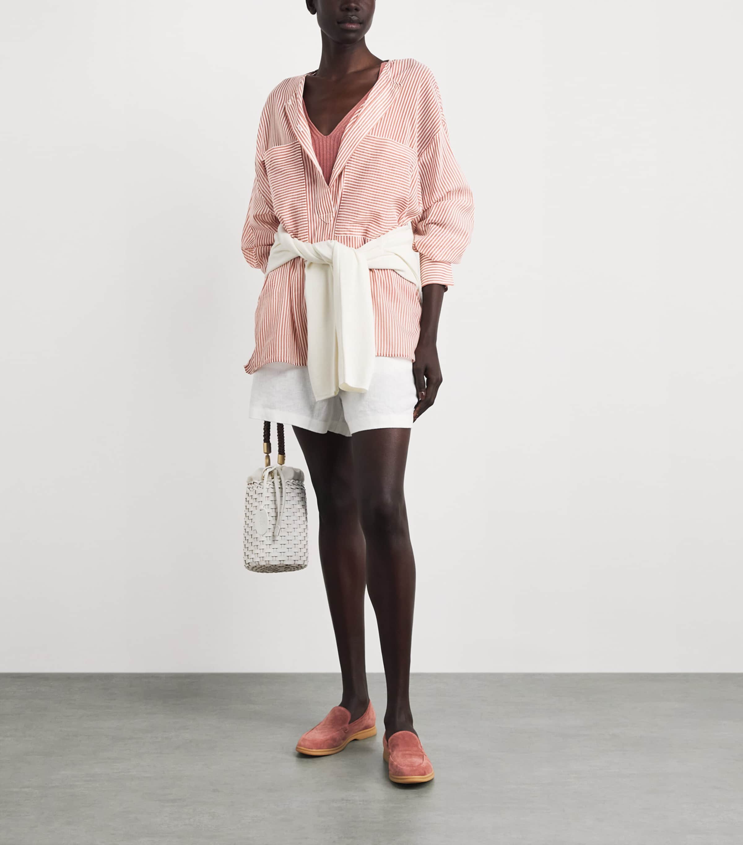 Eleventy Womens Cotton-Silk Oversized Shirt Lampone Image 2