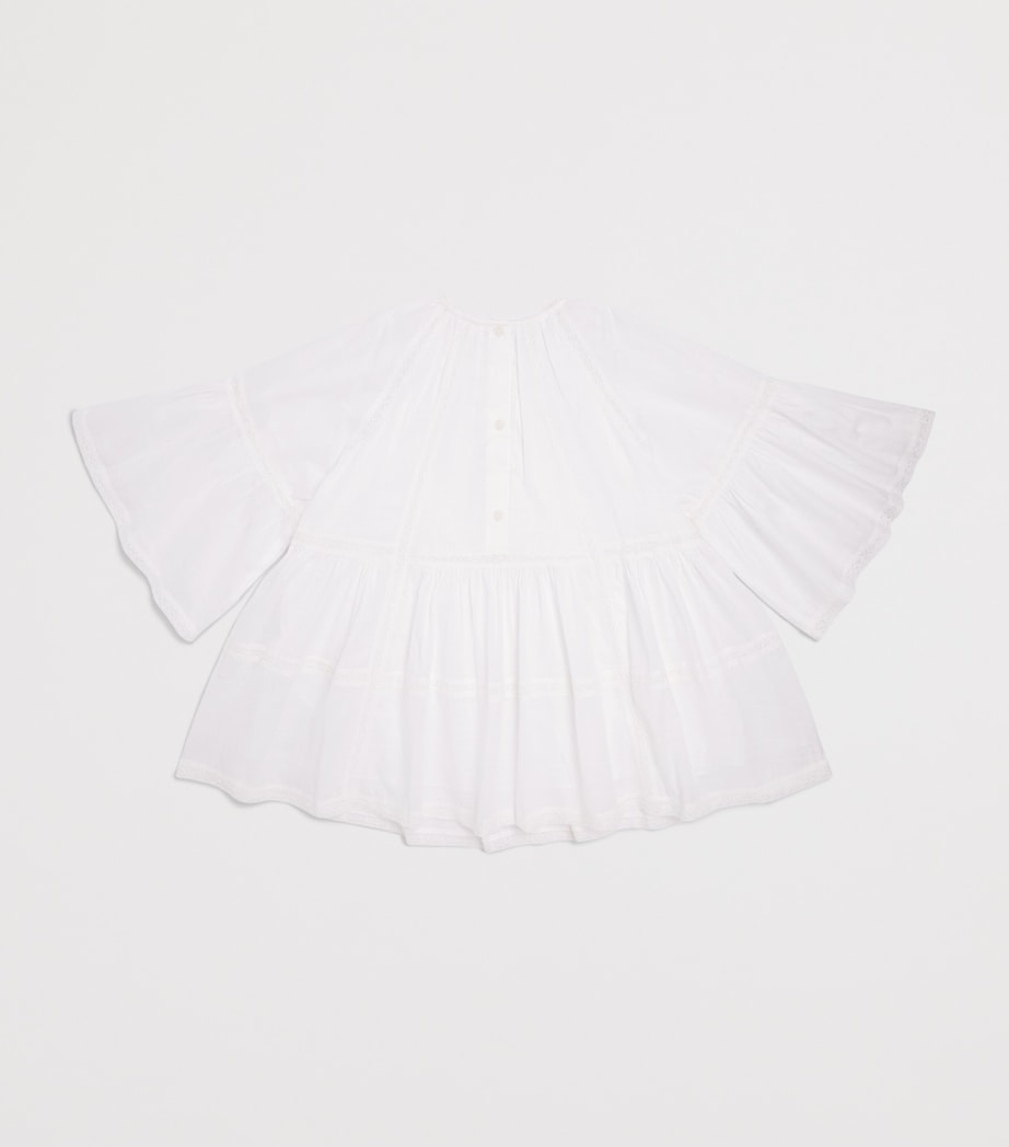 Zimmermann Kids Cotton Lace-Detail Dress (2-12 Years) Ivory Image 2