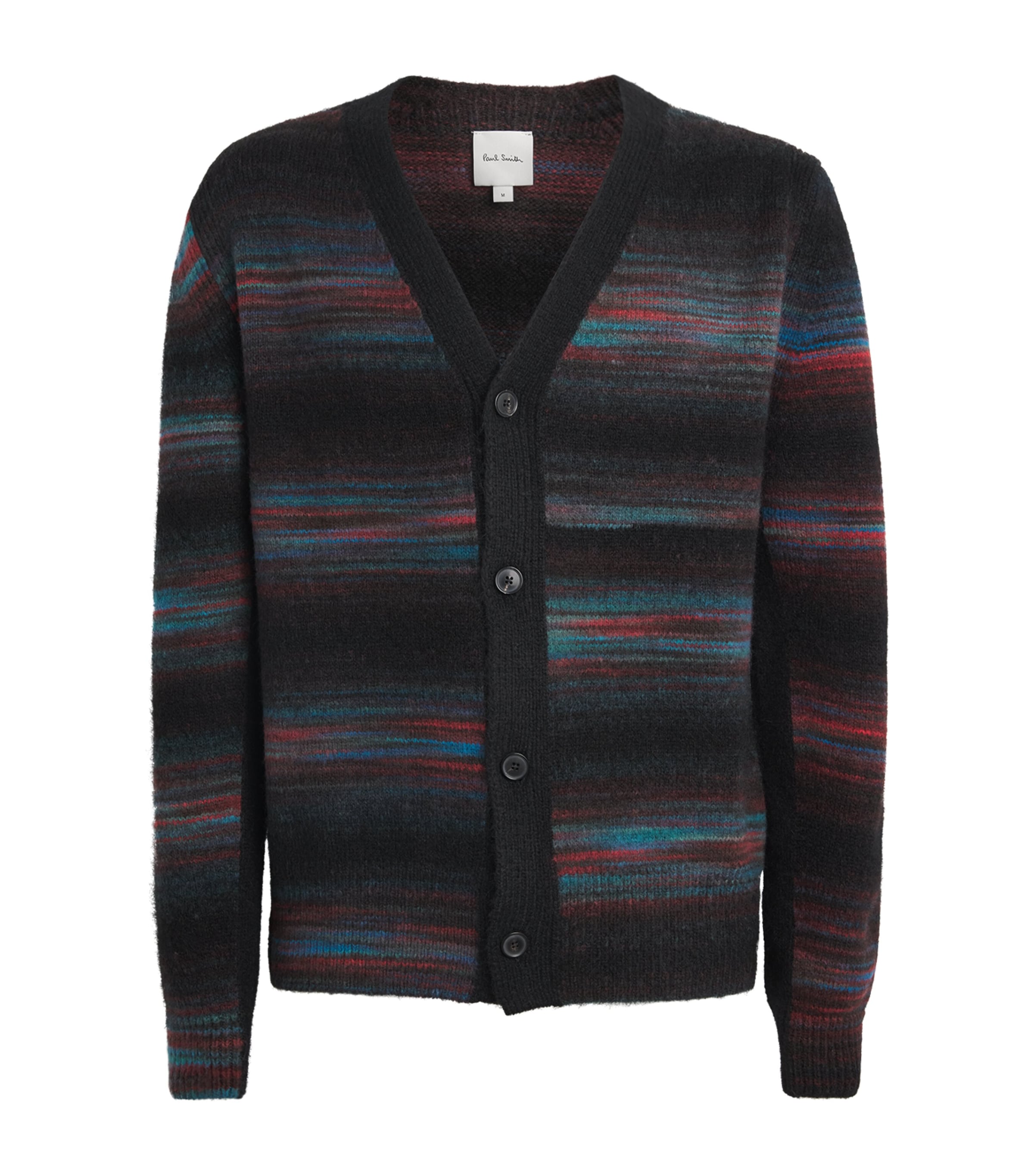 Paul Smith Wool-blend Stripe Cardigan In Black