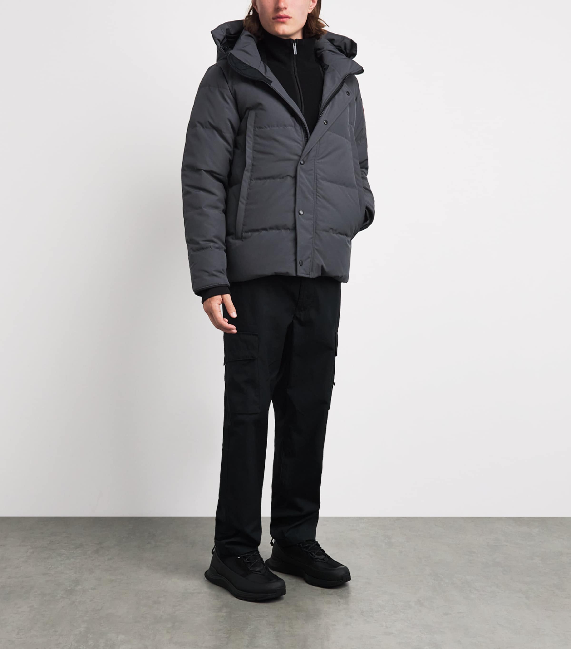 Canada Goose Mens Wyndham Parka Jacket Granite Grey Image 2