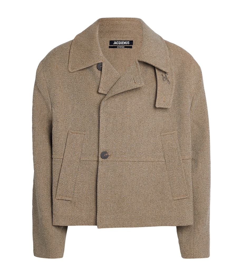 Jacquemus Mens Virgin Wool-Cotton Jacket Beige Image 1