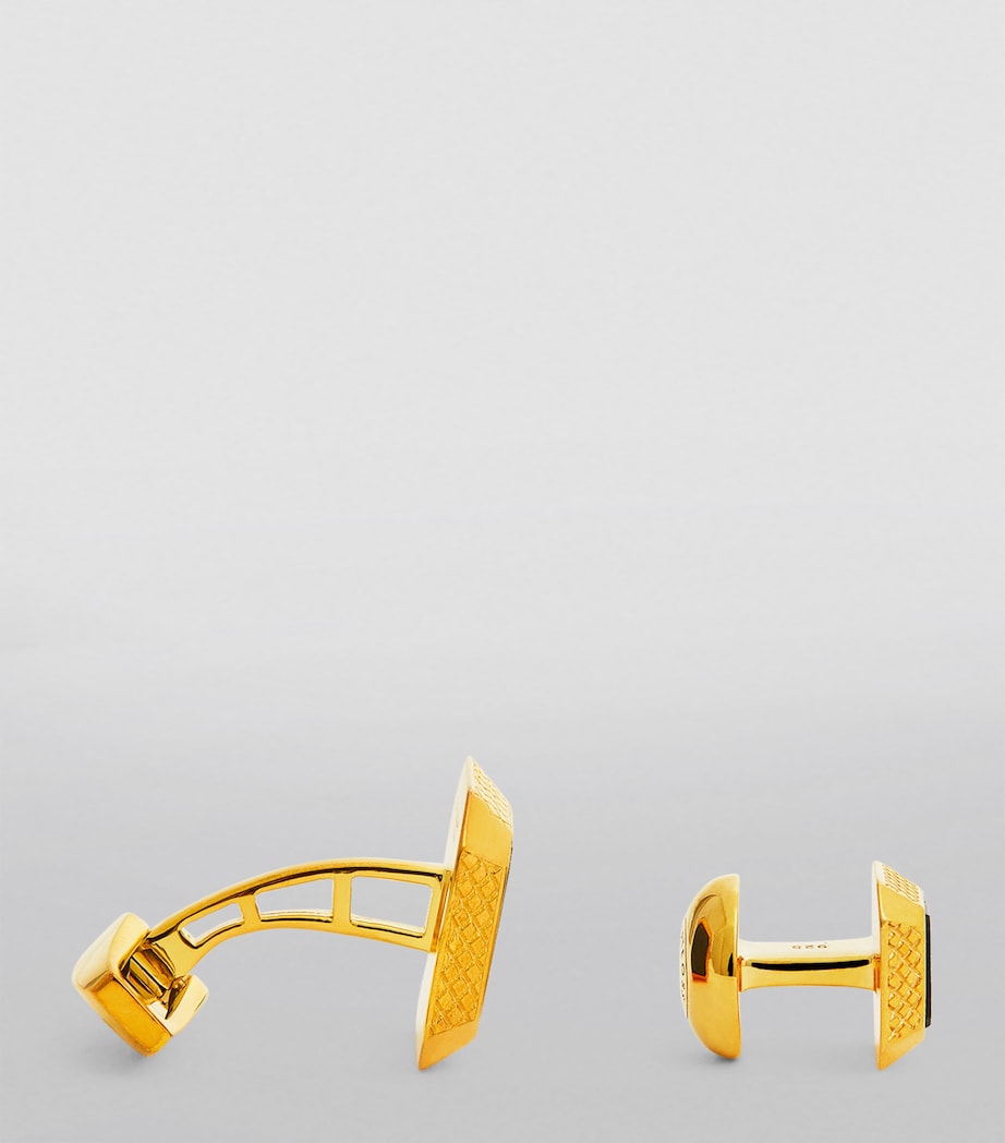 Gold-Plated and Onyx Cufflinks and Studs Set GOLD/ BLACK Image 3