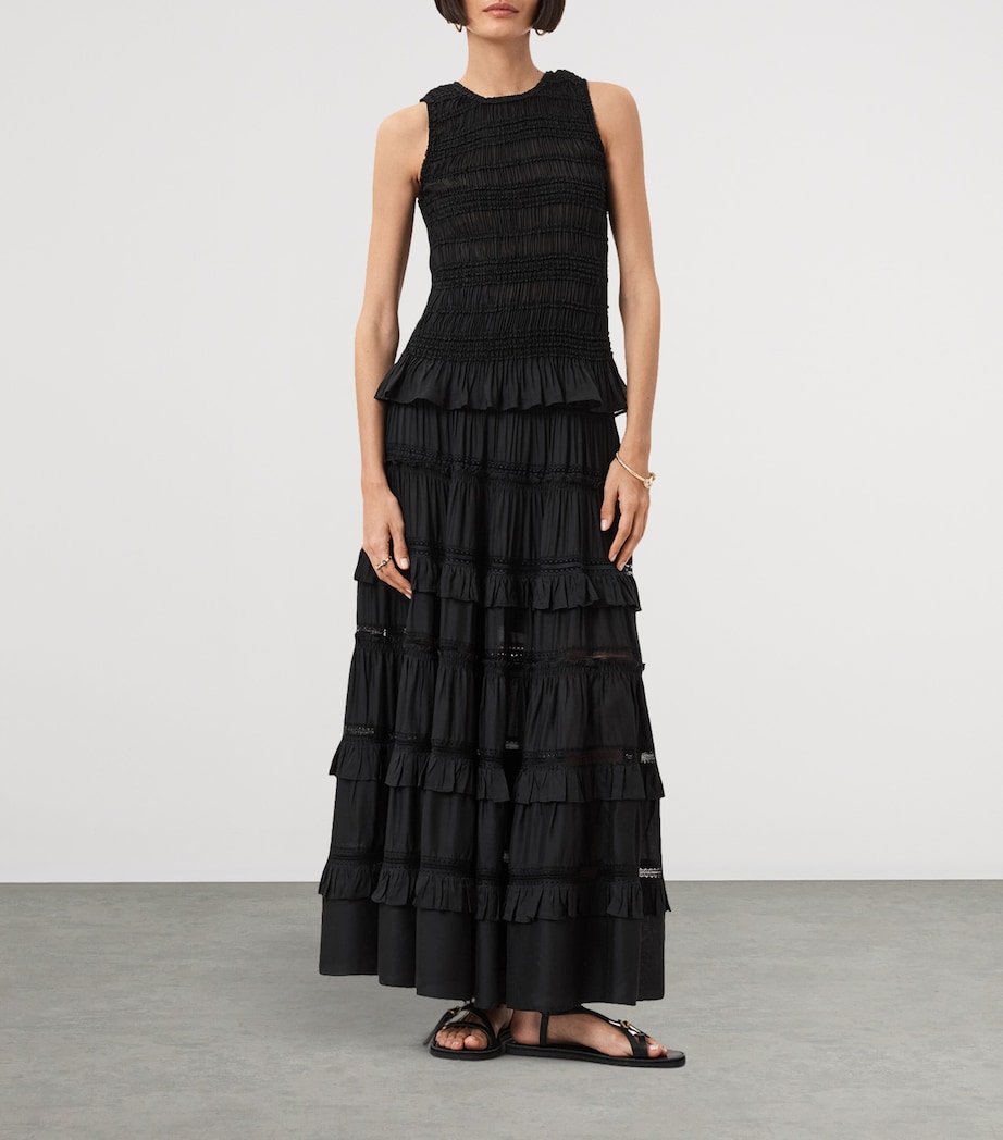 Shirred Marion Sleeveless Top BLACK Image 2