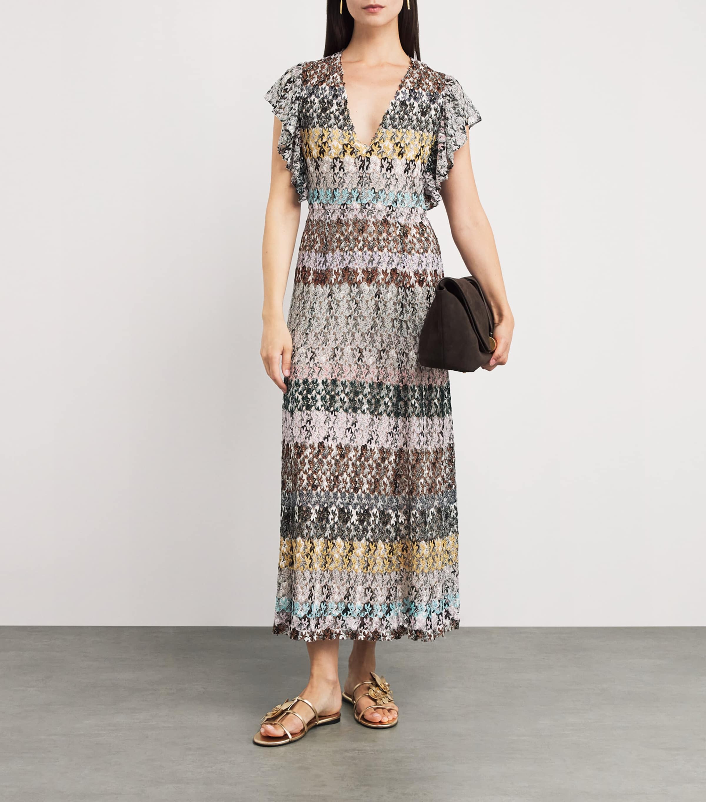 Missoni Womens Crochet Stripe Maxi Dress Multicolor Image 2