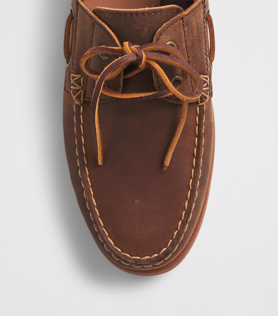 Polo Ralph Lauren Leather Merton Boat Shoes Deep Saddle Image 6