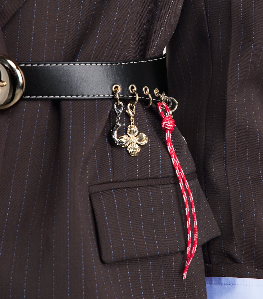 Claudie Pierlot Leather Charm-Detail Belt Black Image 4