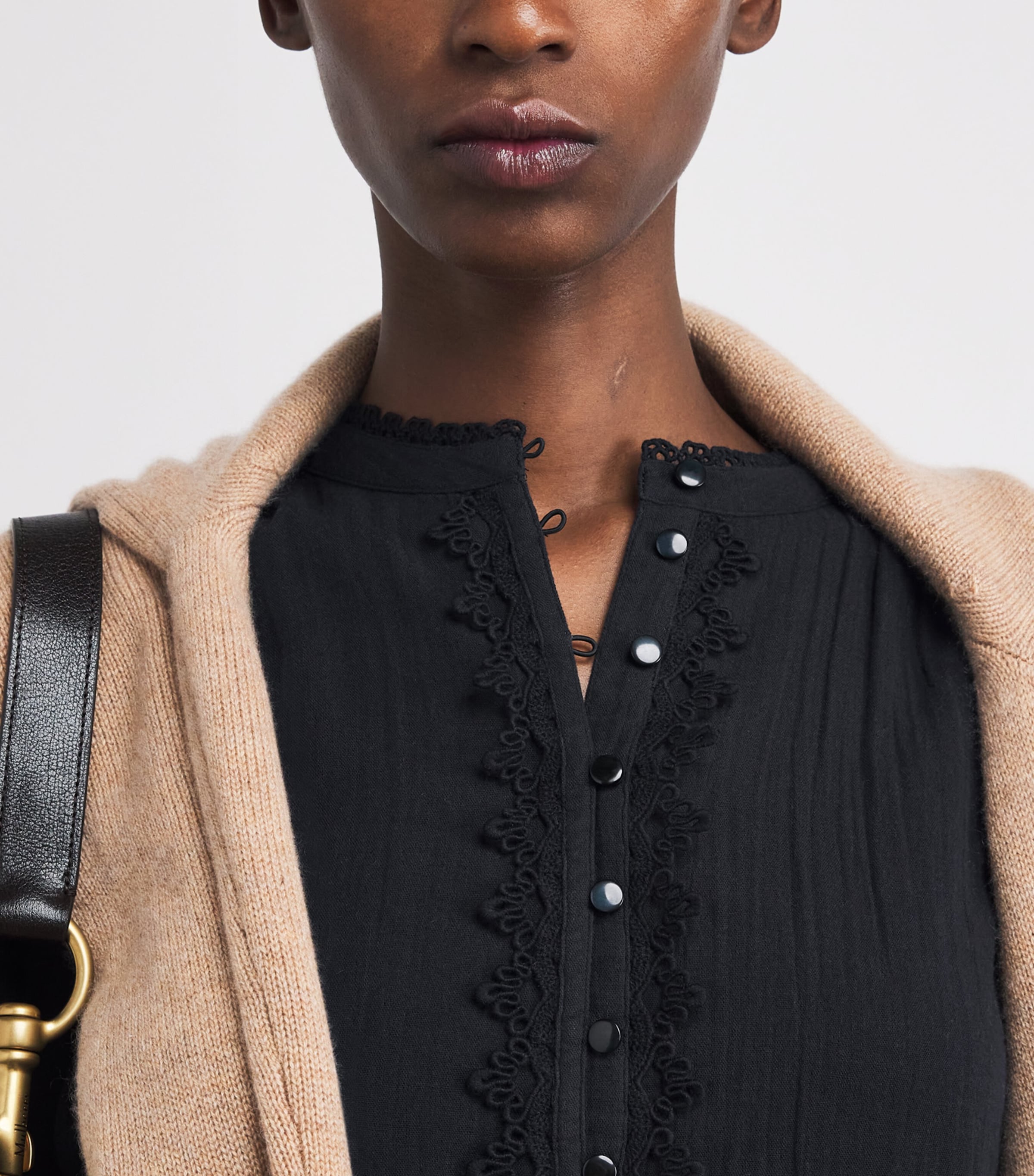 Cotton Embroidered Blouse NAVY Image 6