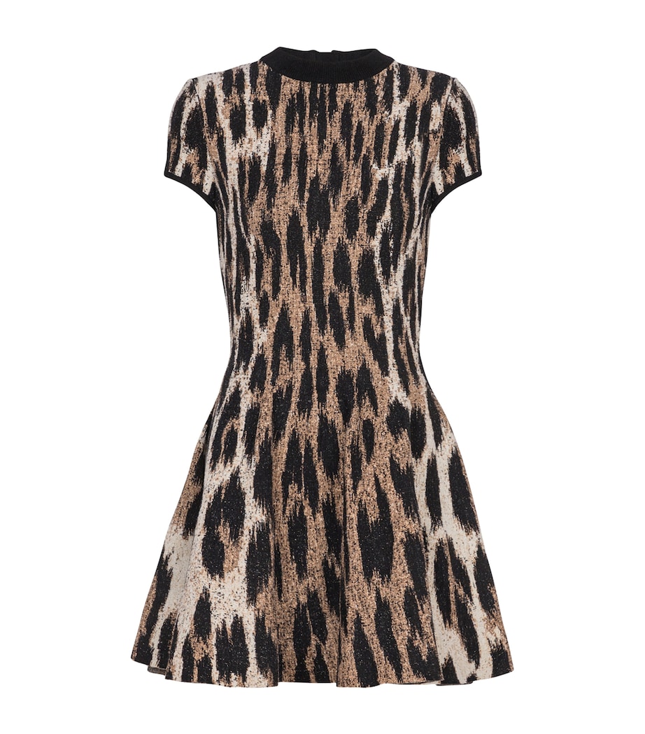 Leopard Print Mini Dress WHI MARRON/NATUREL Image 1