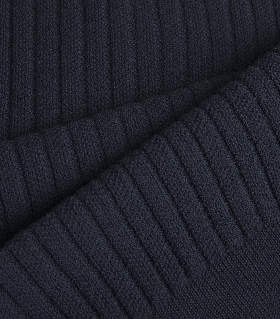 Wool Ribbed Cheval Sweater B0055 NAVY Image 5