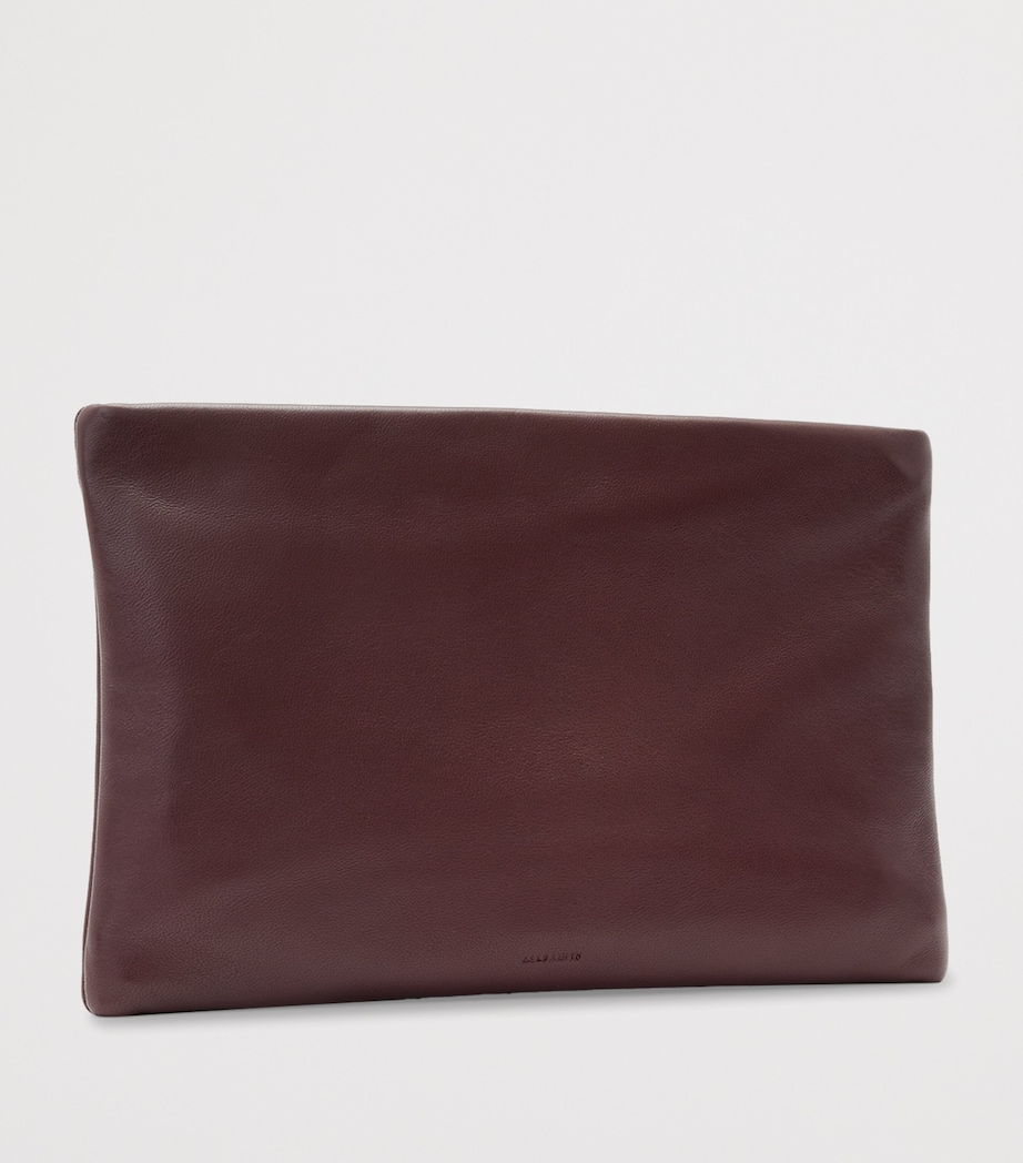 Leather Bettina Clutch Bag DARK RED Image 4
