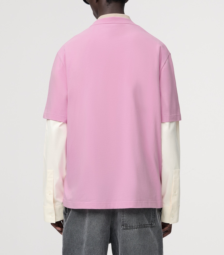 x Louis Wain Cotton-Blend Anagram Cat Loose T-shirt PINK Image 4