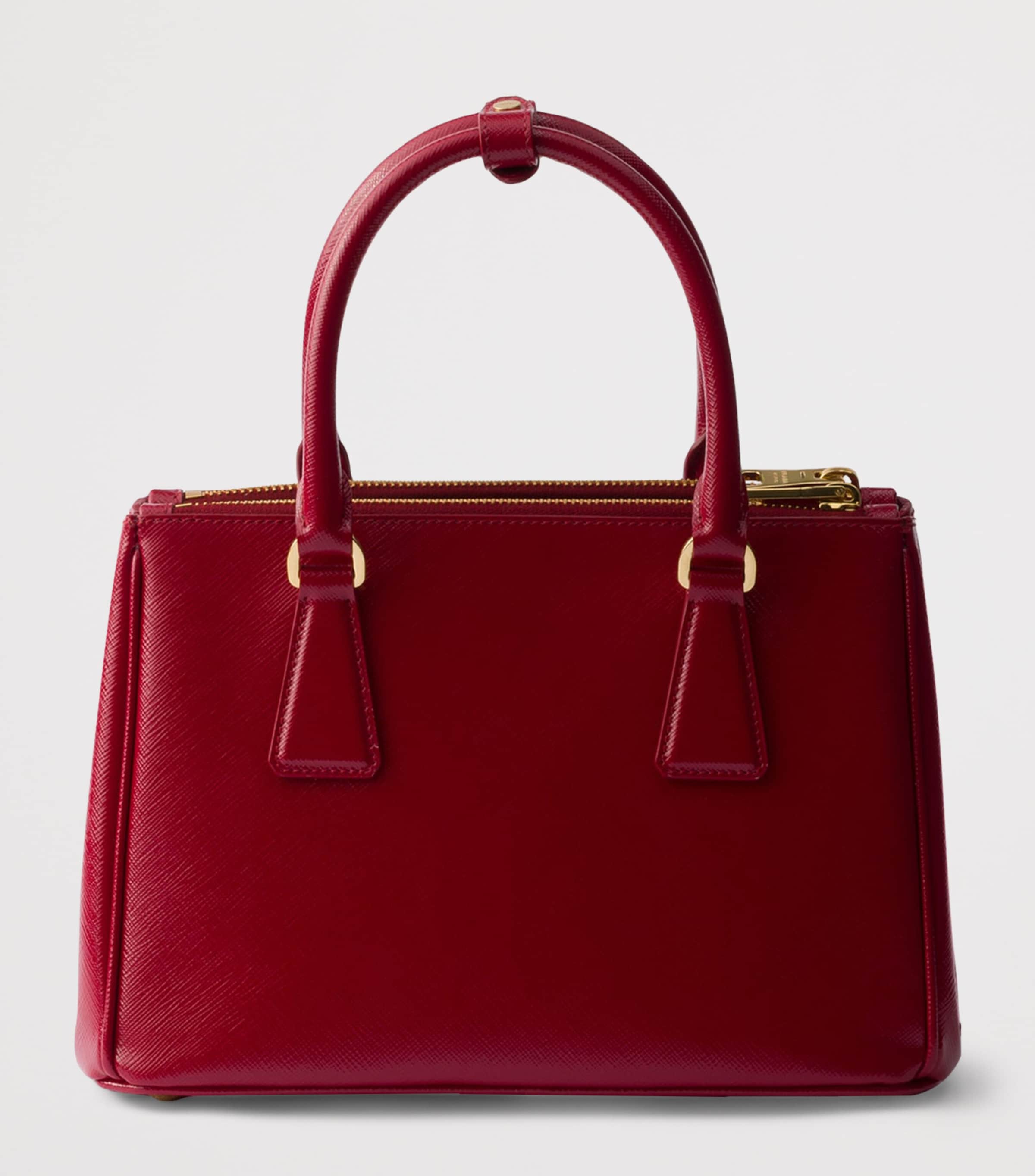 Small Patent Saffiano Leather Galleria Top-Handle Bag F0E06 Image 3