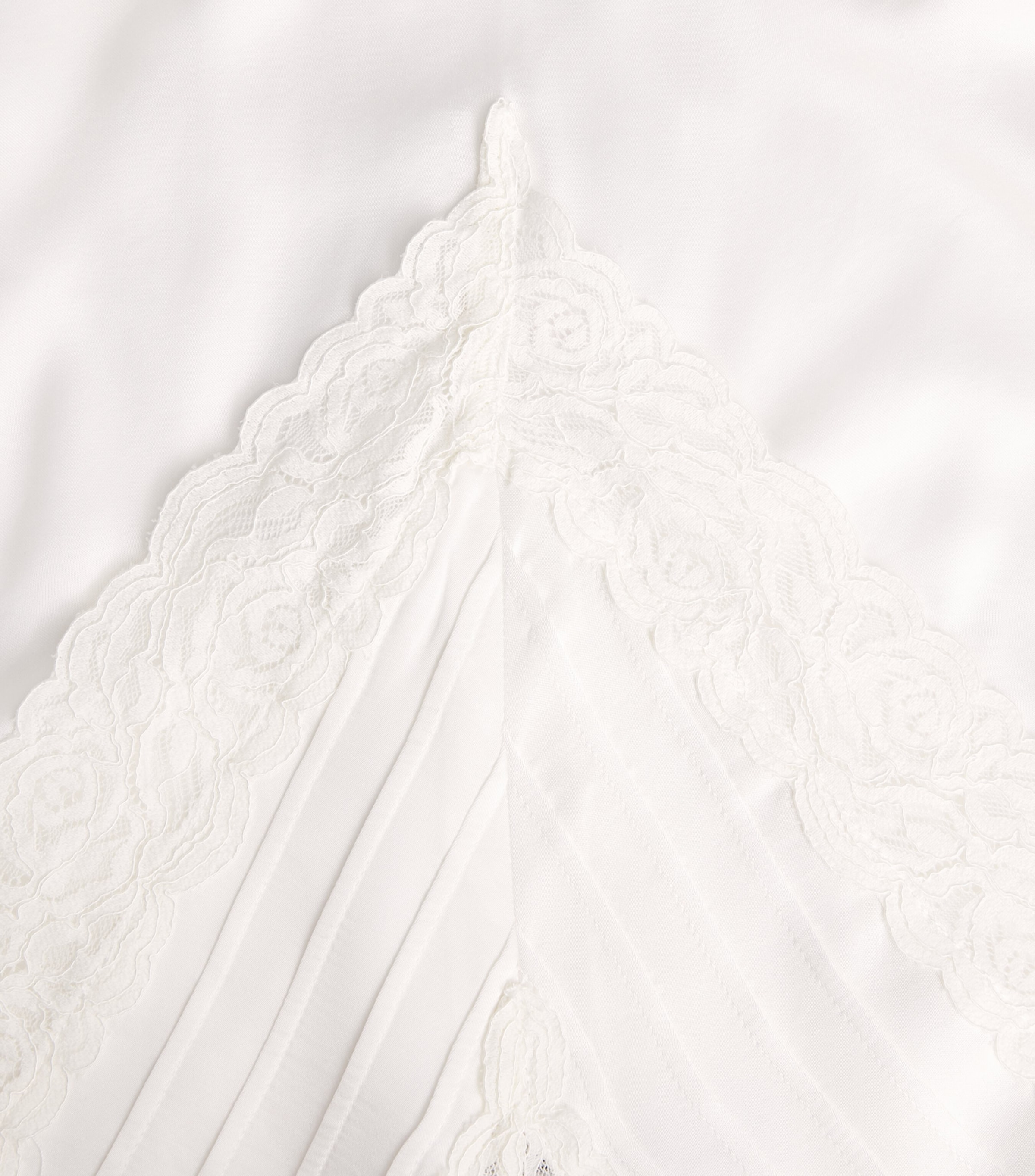 Self-Portrait Womens Satin Lace Blouse Cream Image 6