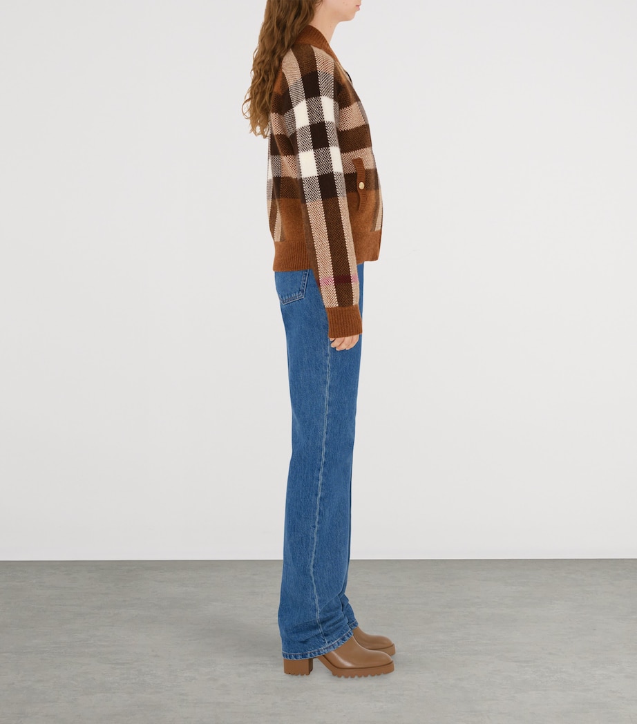 Wool-Cashmere Check Bomber Jacket DARK BIRCH BROWN Image 3