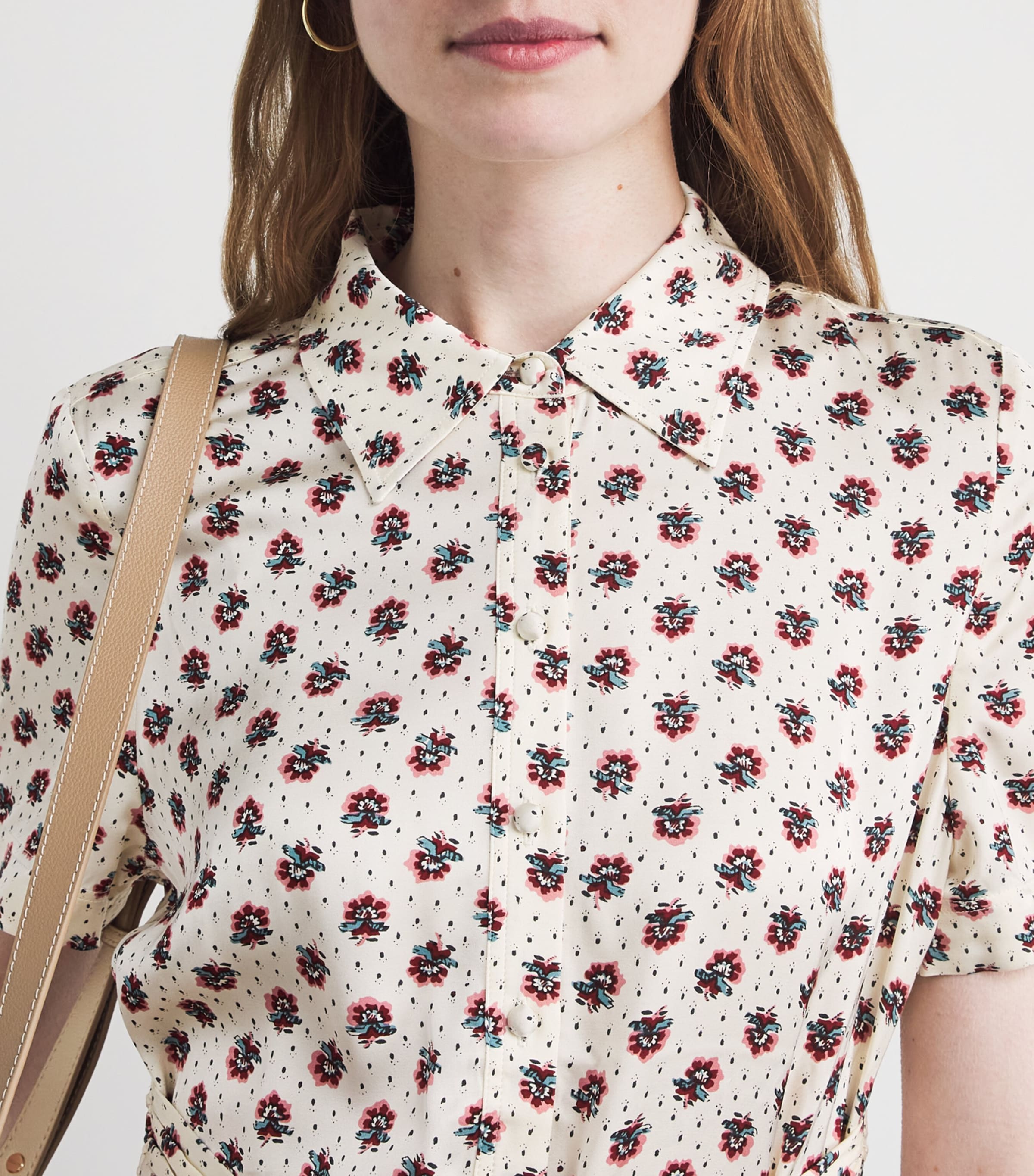 Claudie Pierlot Womens Floral Maxi Shirt Dress Light Print Image 3