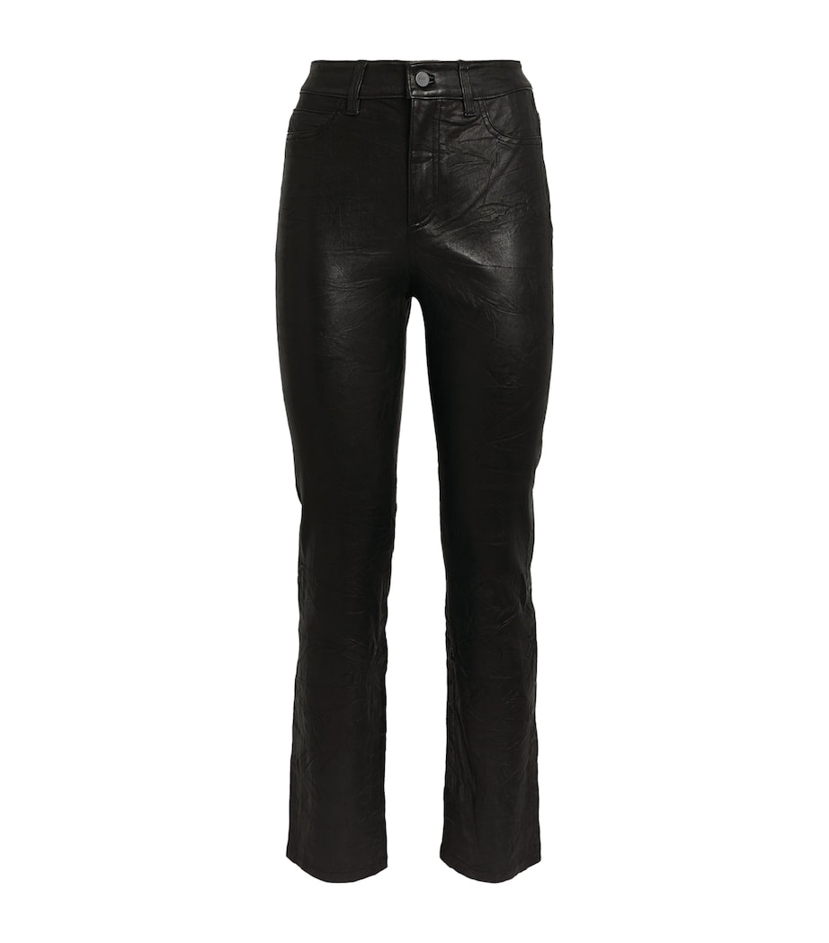 Leather High-Rise Cindy Trousers BLACK Image 5