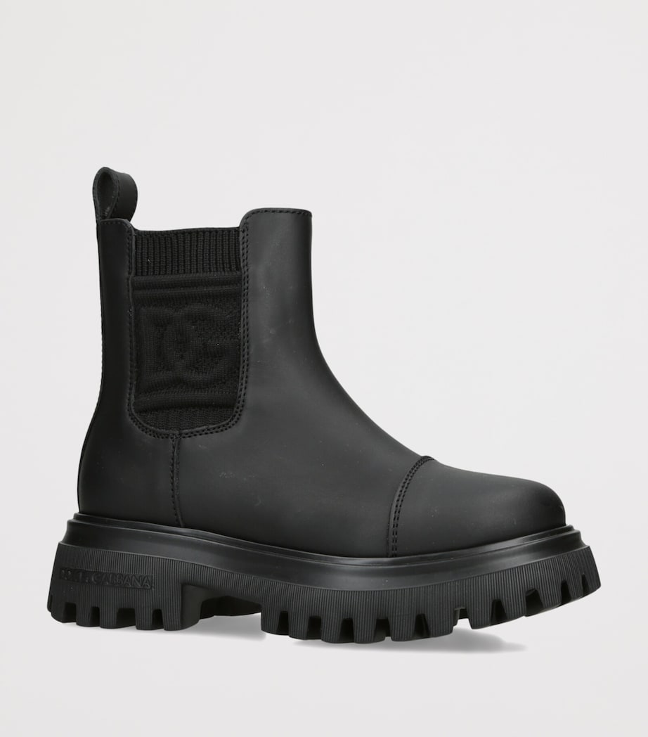 Dolce&Gabbana Kids Leather Chelsea Boots Black Image 2