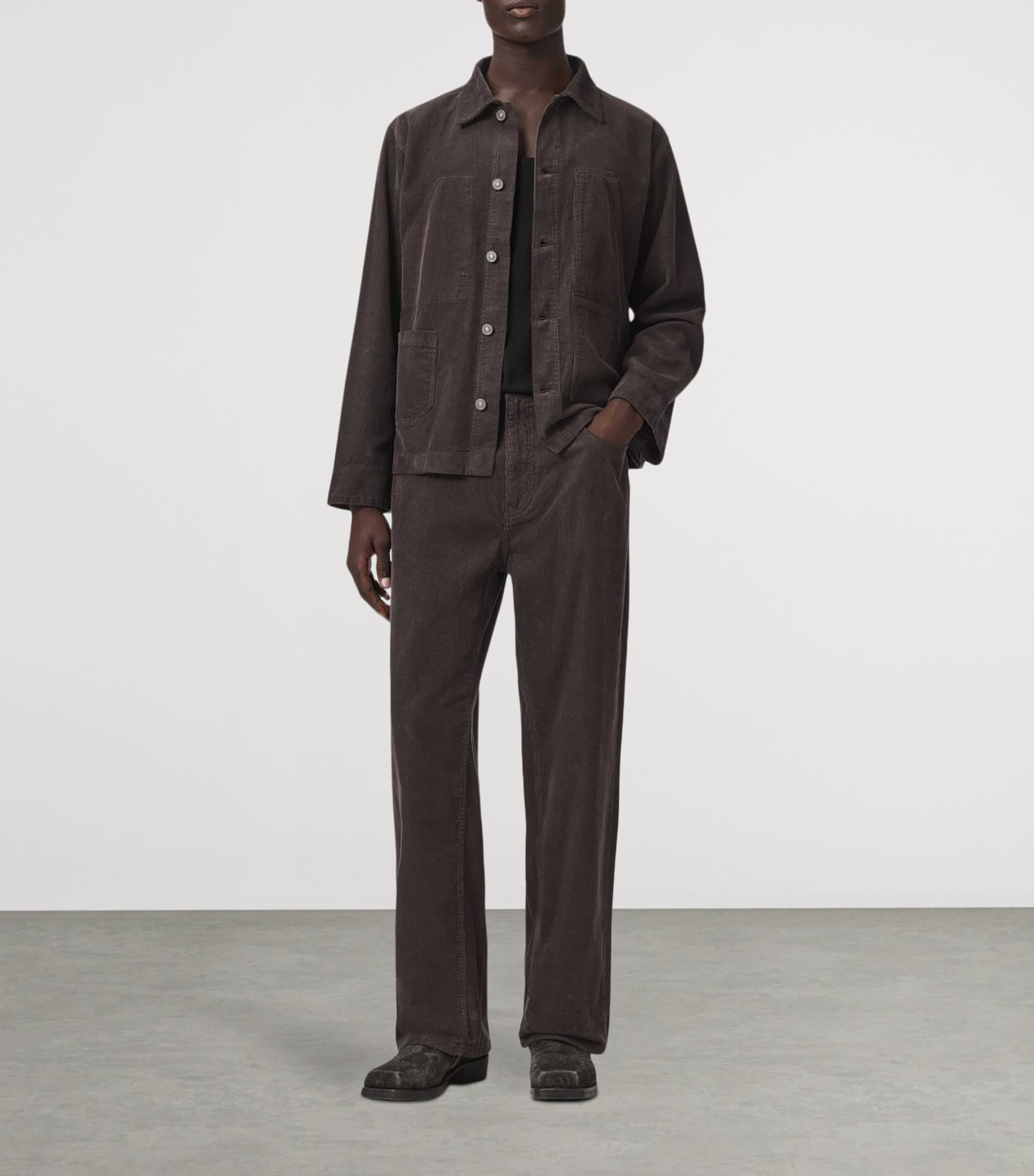 AllSaints Mens Mukesh Corduroy Jacket Dark Brown Image 2