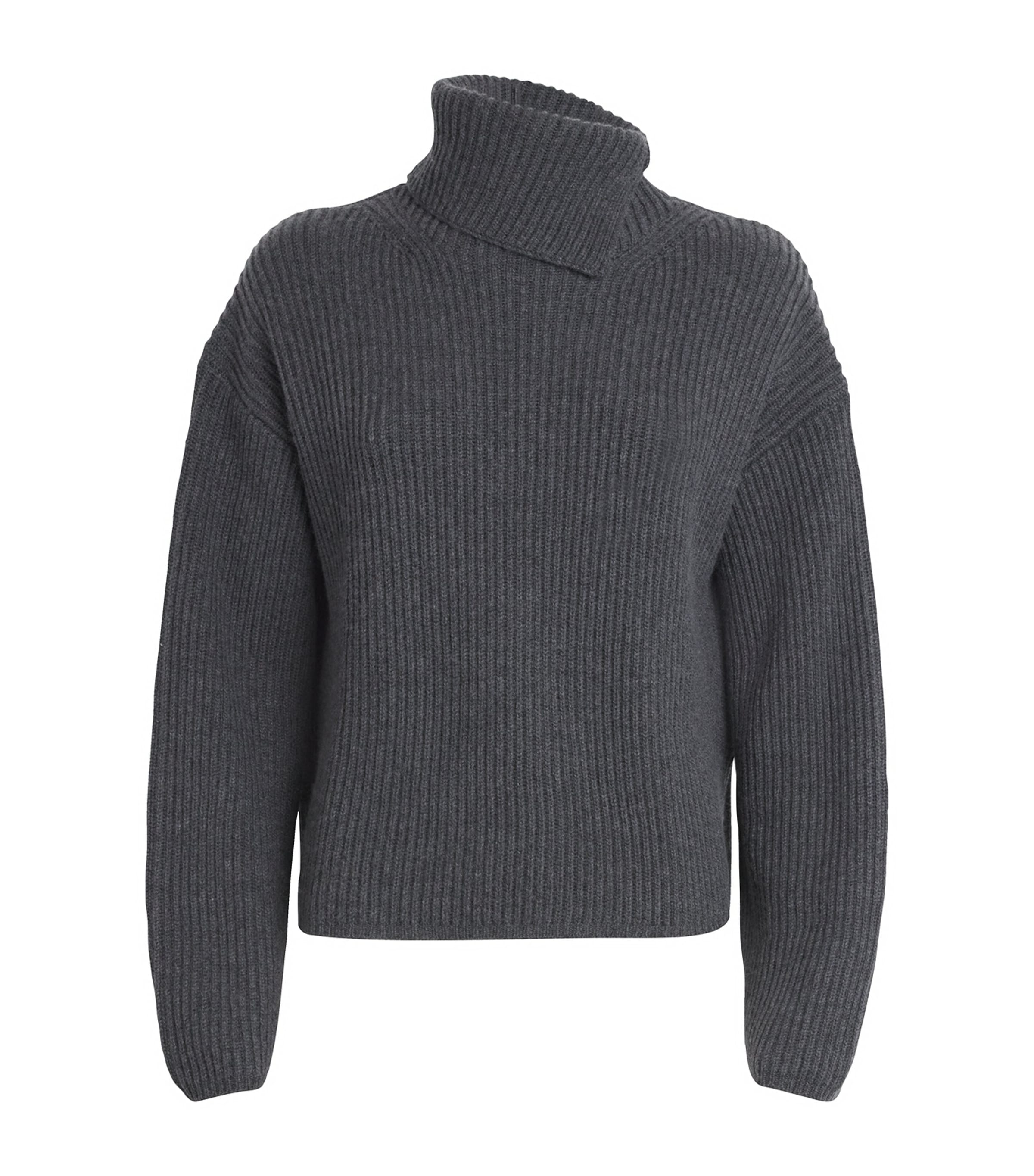 Joseph Wool-cashmere-silk Rollneck Sweater In Gray