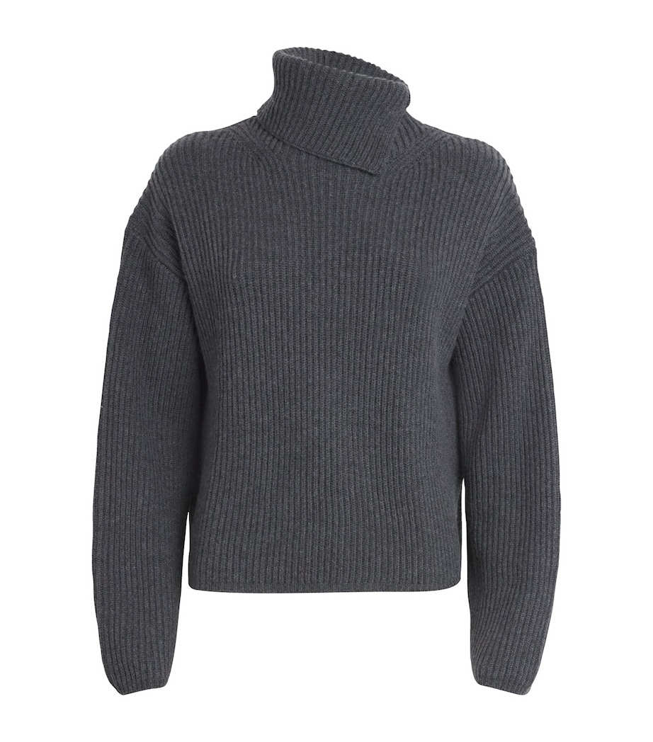 Wool-Cashmere-Silk Rollneck Sweater SMOKE Image 1